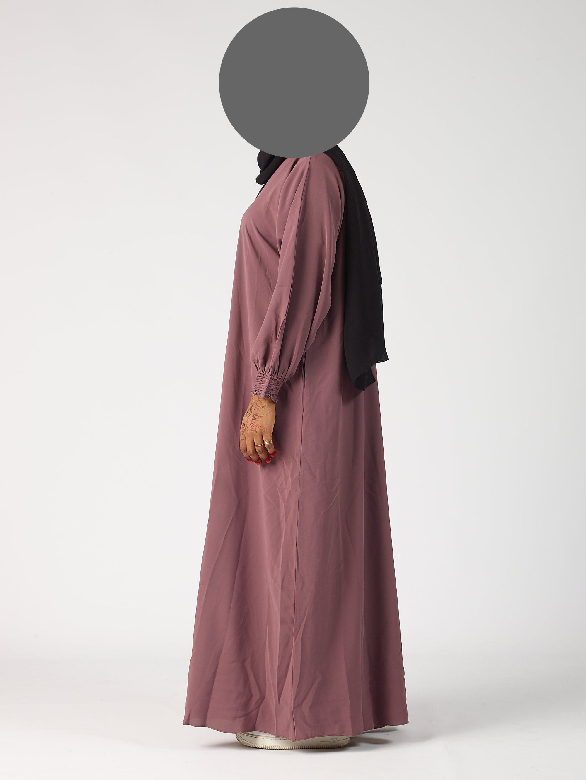 Premium plain Open abaya - Frill sleeve