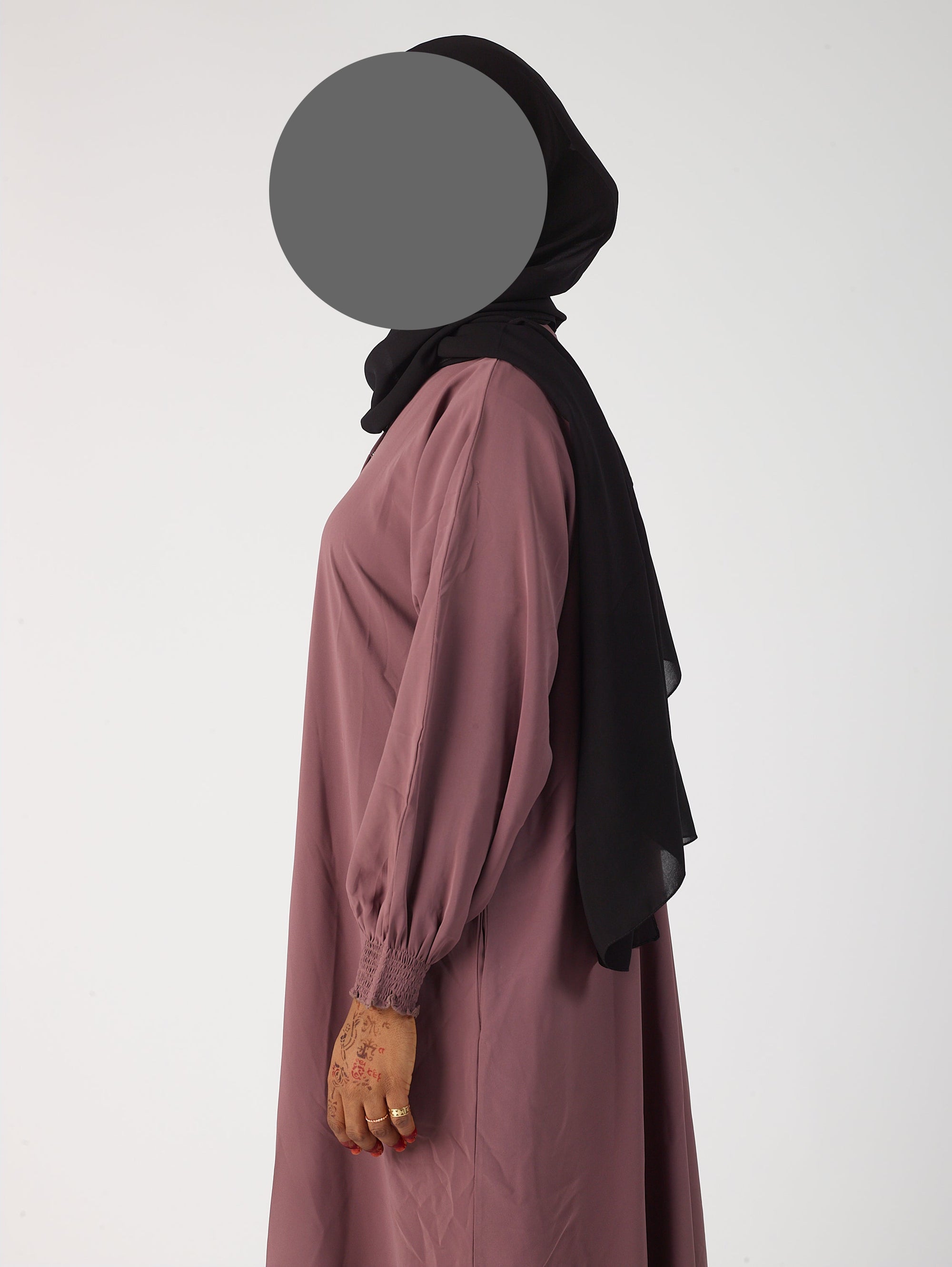 Premium plain Open abaya - Frill sleeve