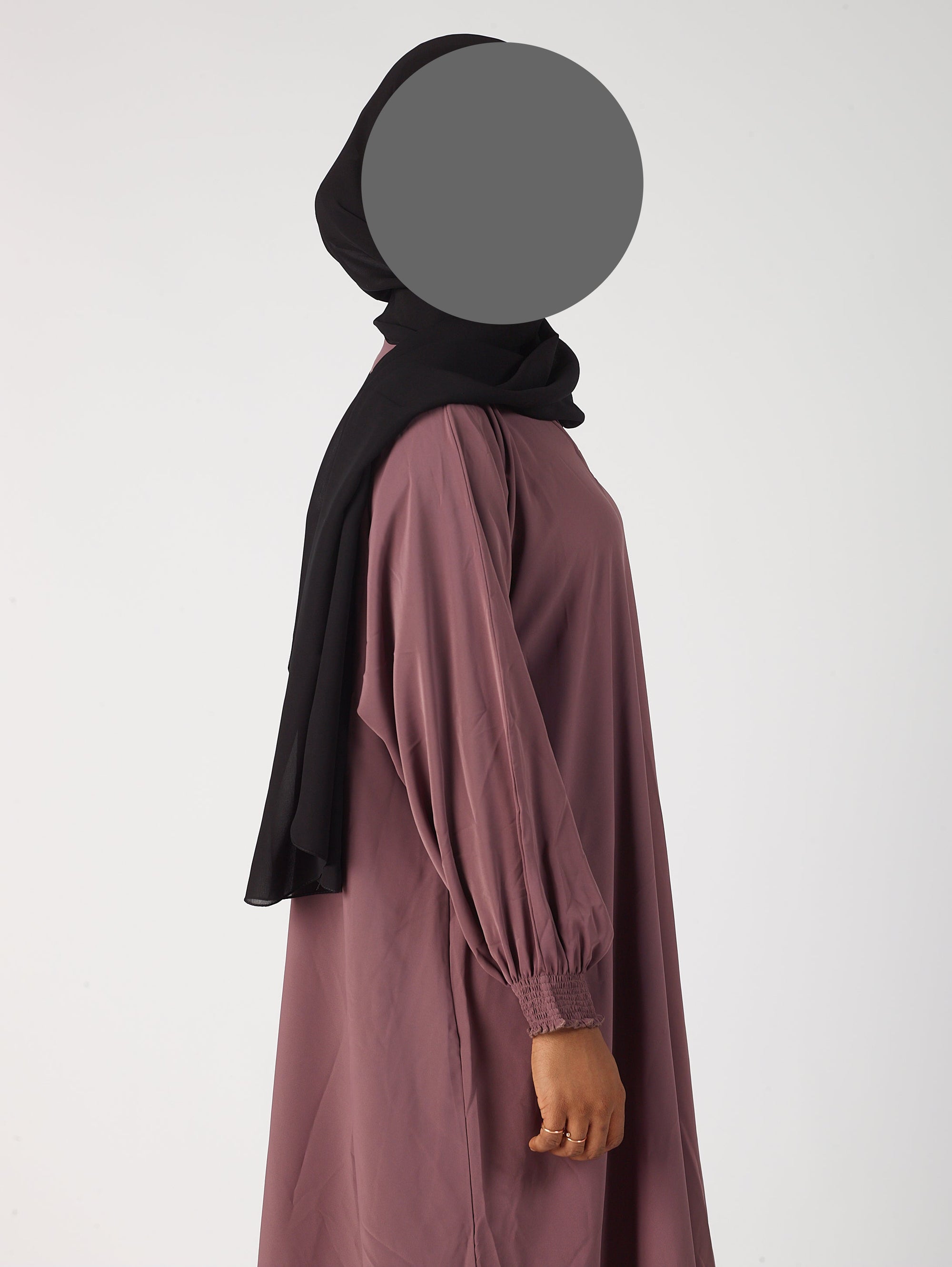Premium plain Open abaya - Frill sleeve