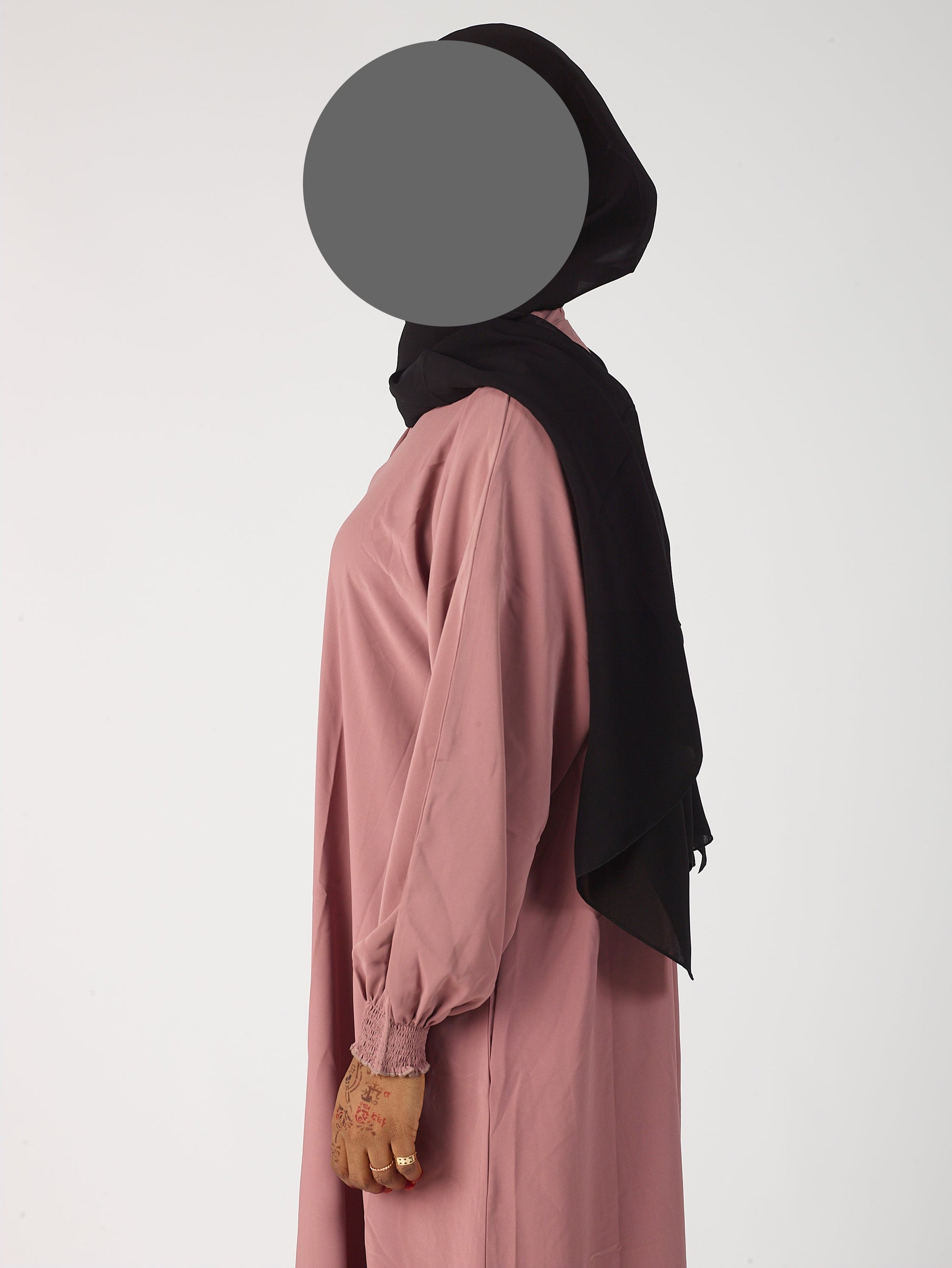 Premium plain Open abaya - Frill sleeve
