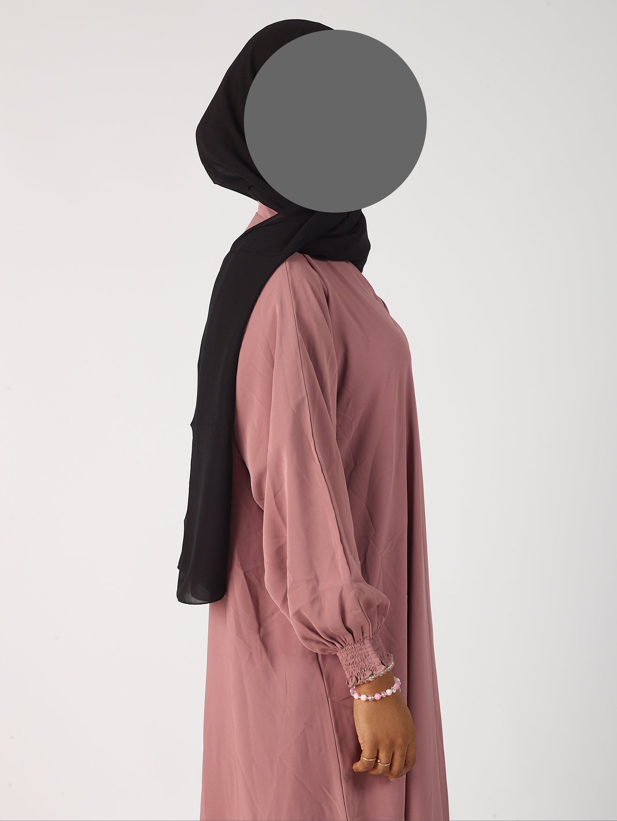 Premium plain Open abaya - Frill sleeve