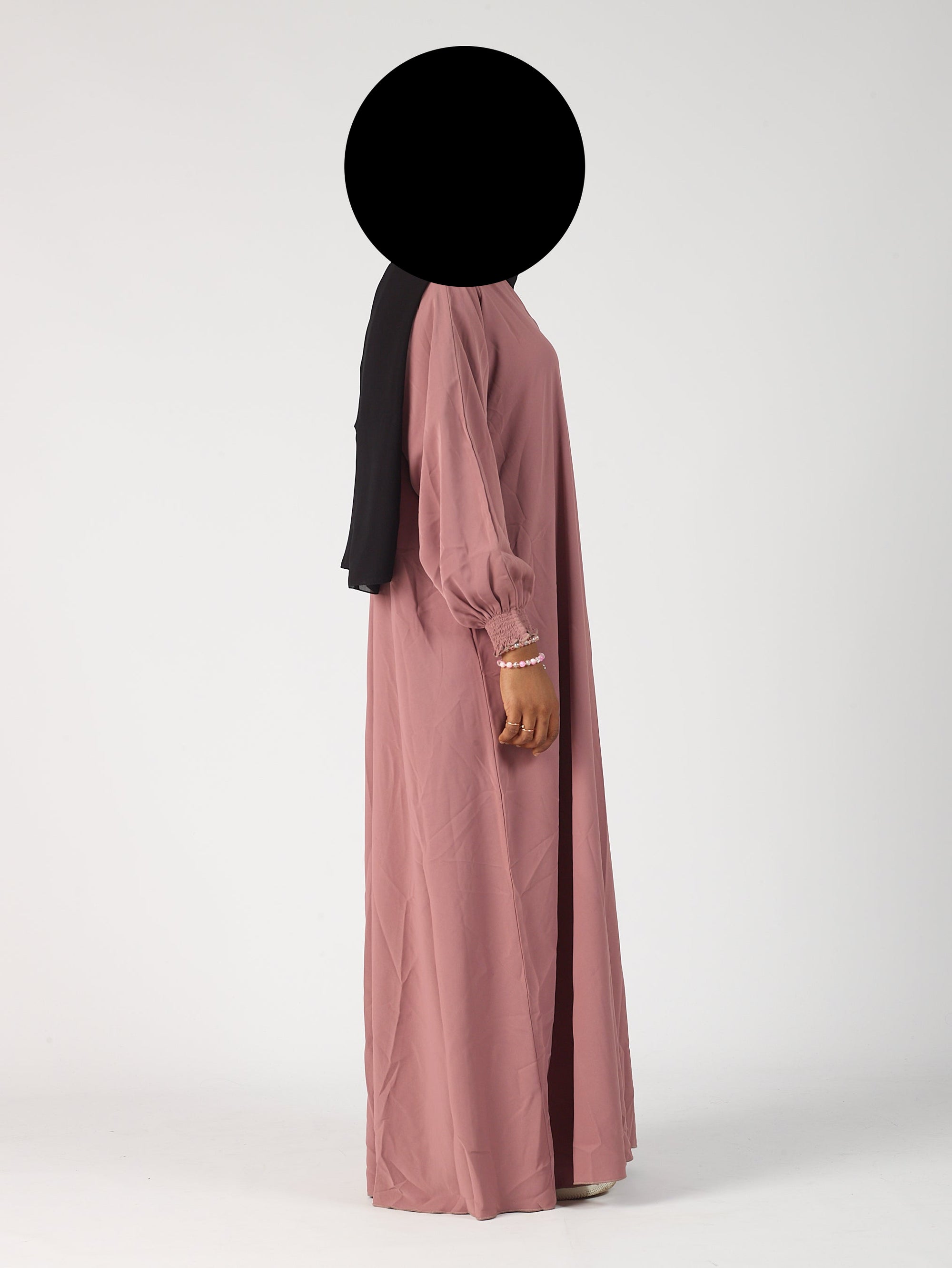Premium plain Open abaya - Frill sleeve