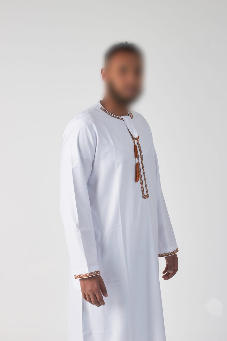 Embroidered Omani Thobe - White