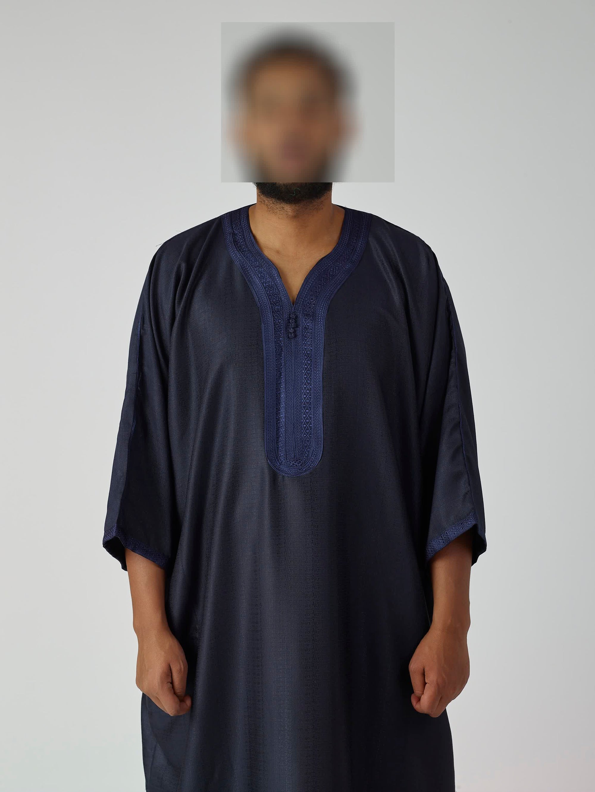 Essential Moroccan Gandoura - Navy Blue