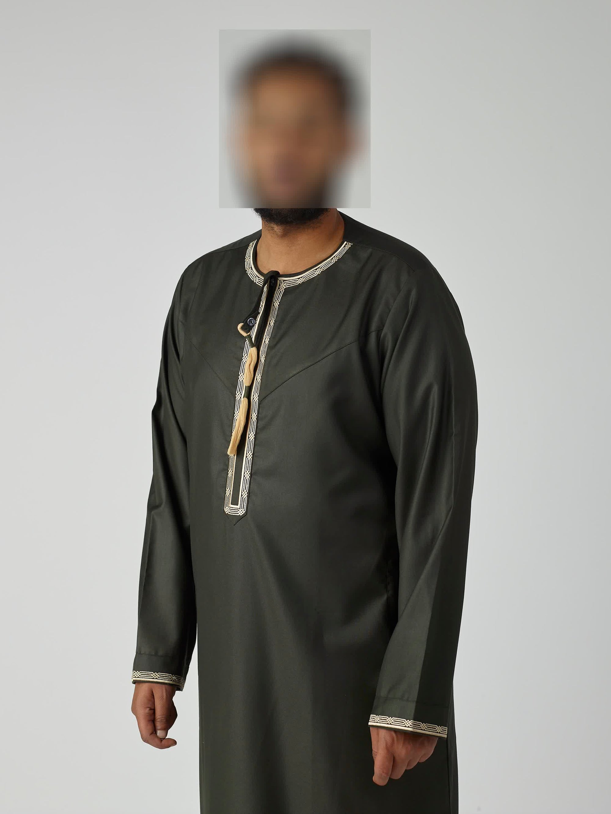 Embroidered Omani Thobe - Green