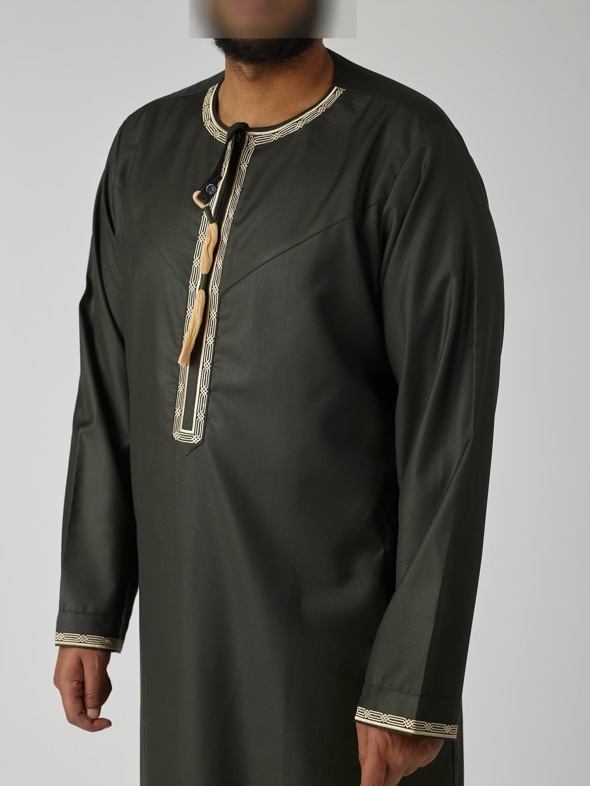 Embroidered Omani Thobe - Green