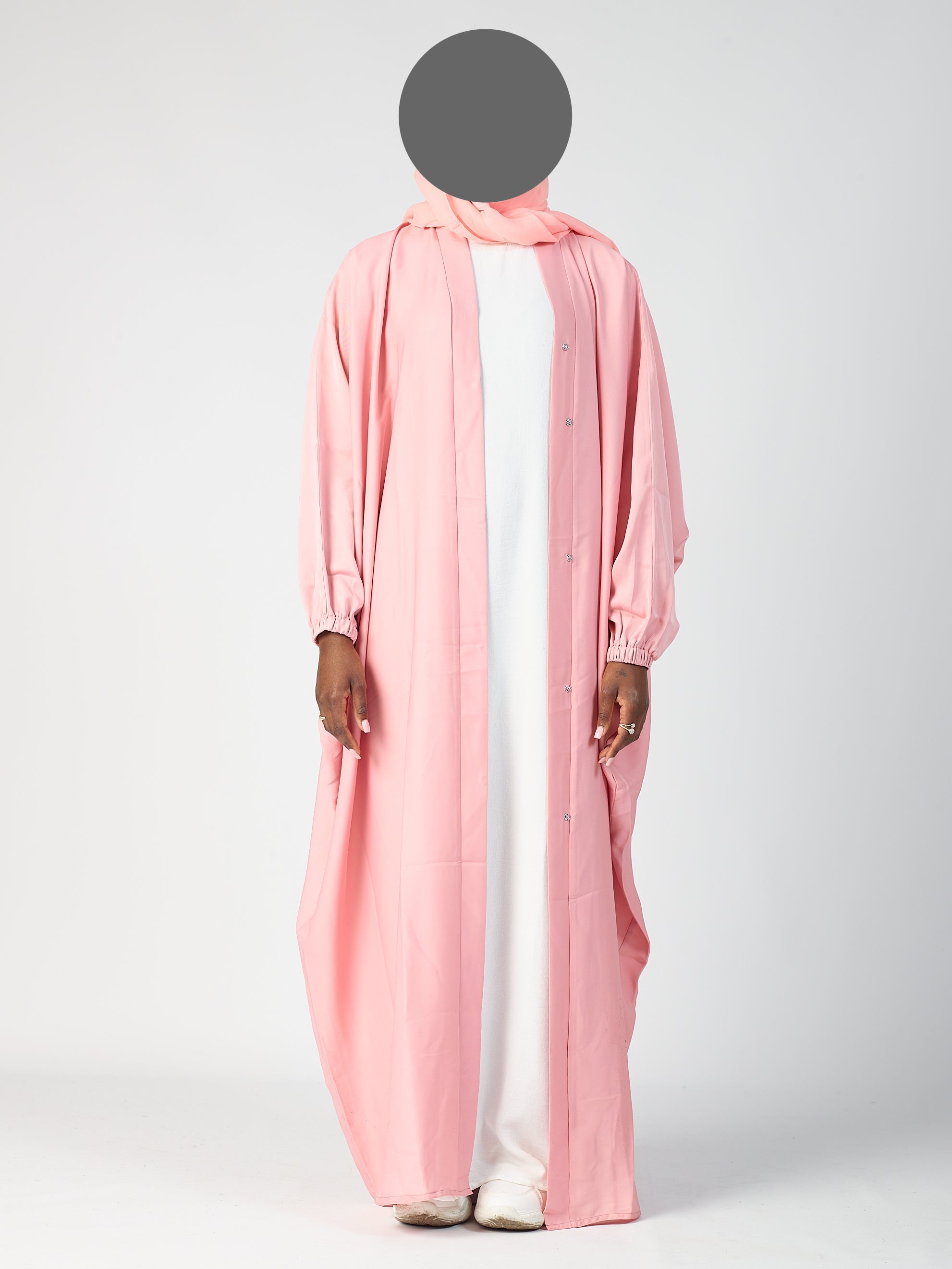 Batwing Open Abaya - Cuff sleeve