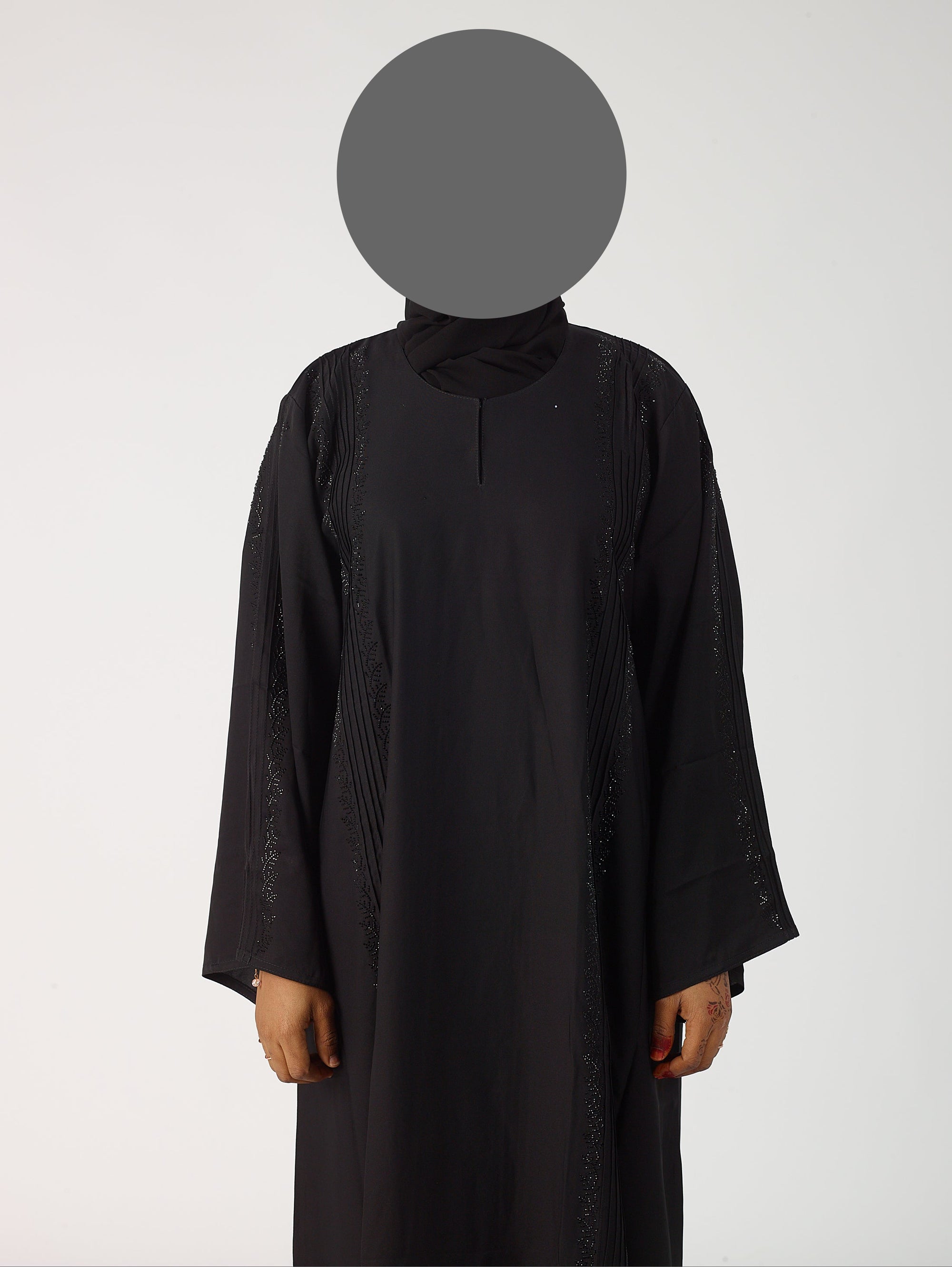 Rose closed abaya