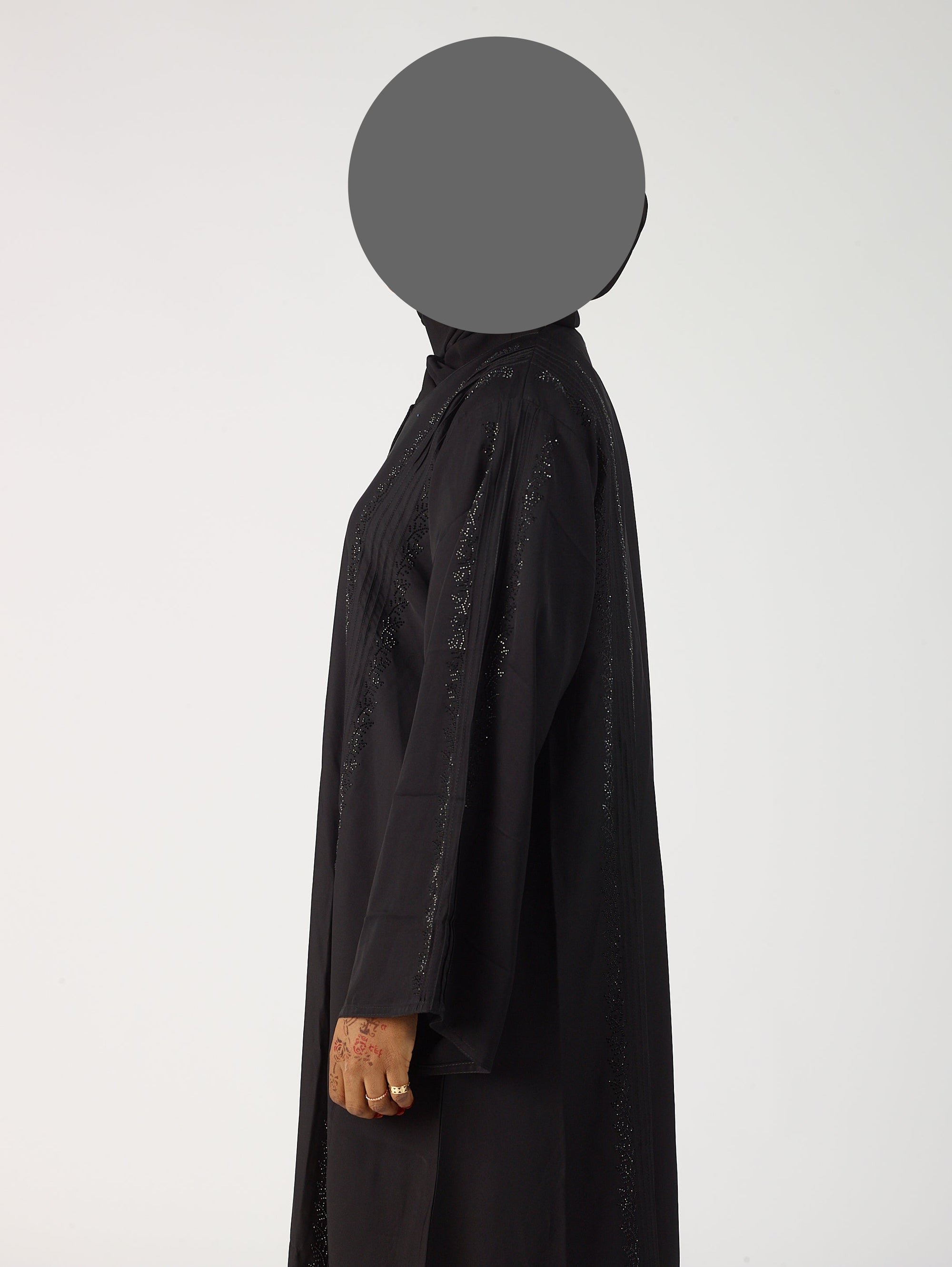 Rose closed abaya