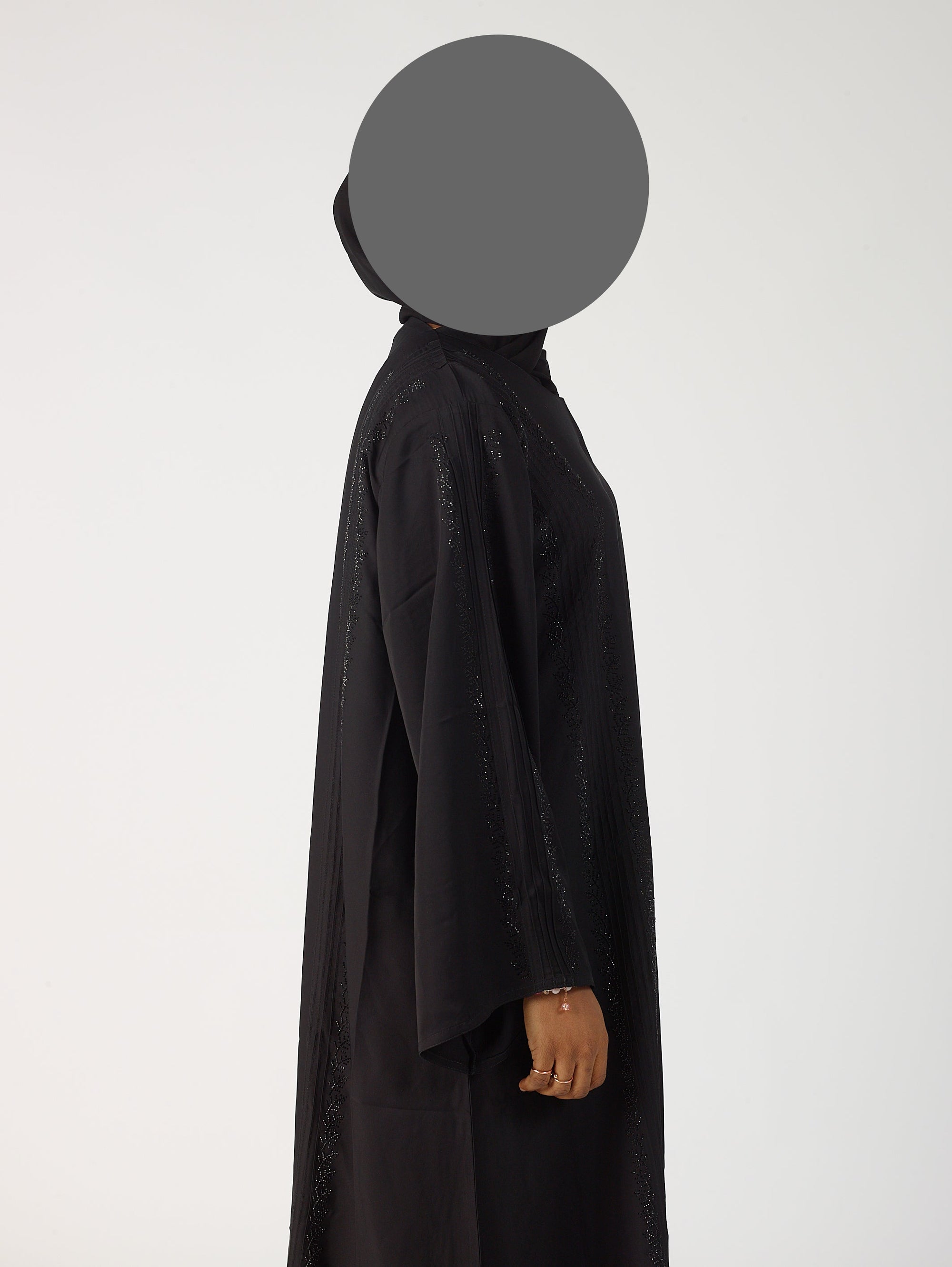 Rose closed abaya
