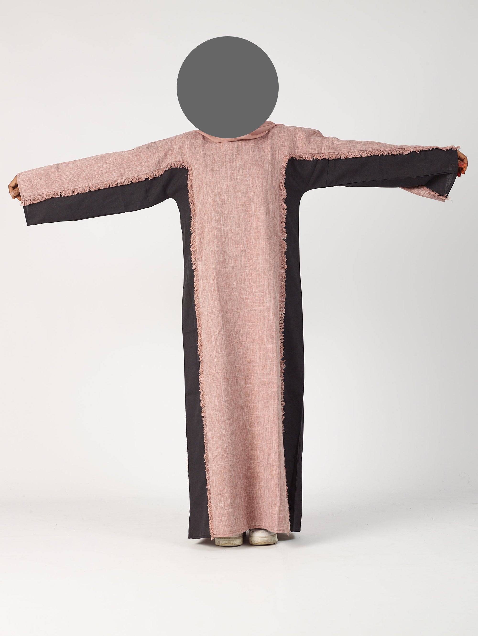 Rose & black two tone abaya