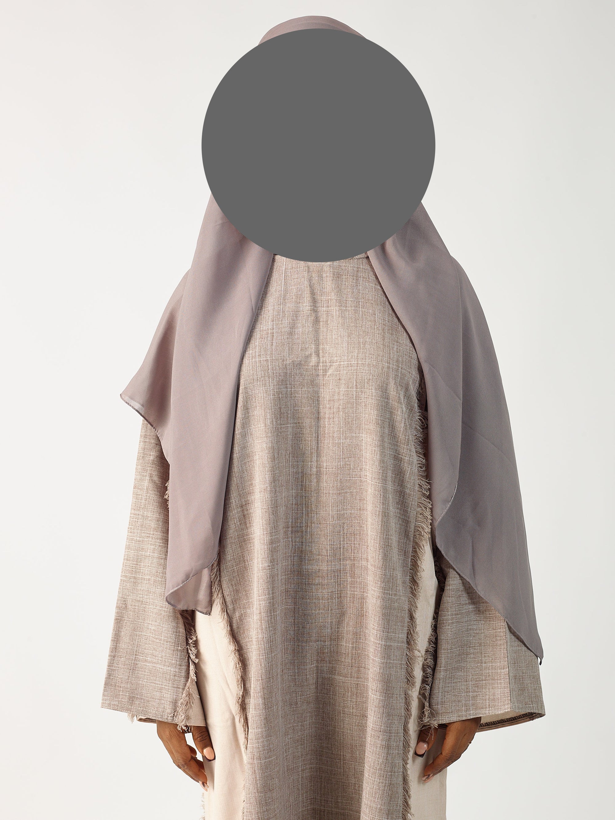 Oat & cream two tone Linen abaya