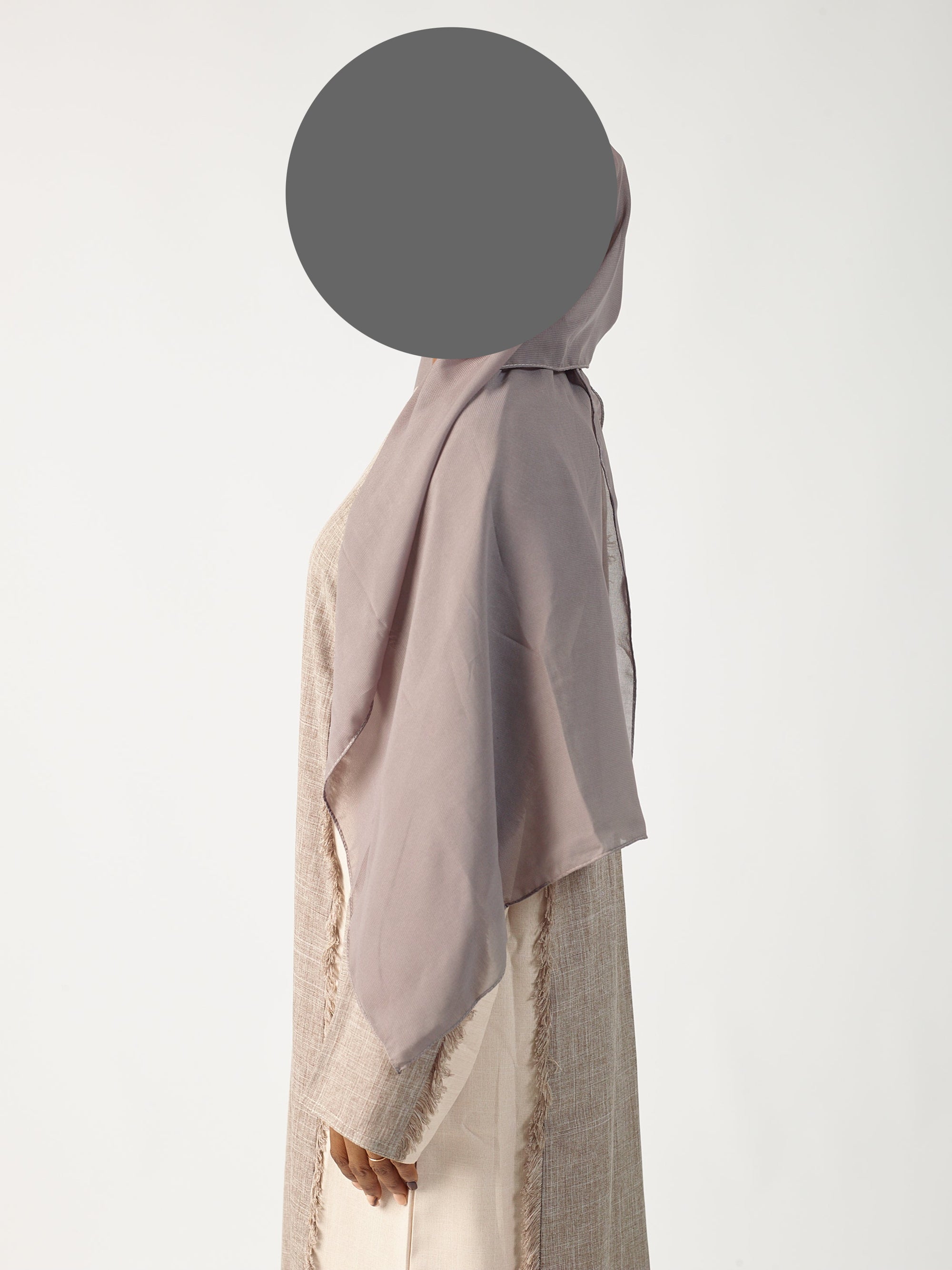 Oat & cream two tone Linen abaya