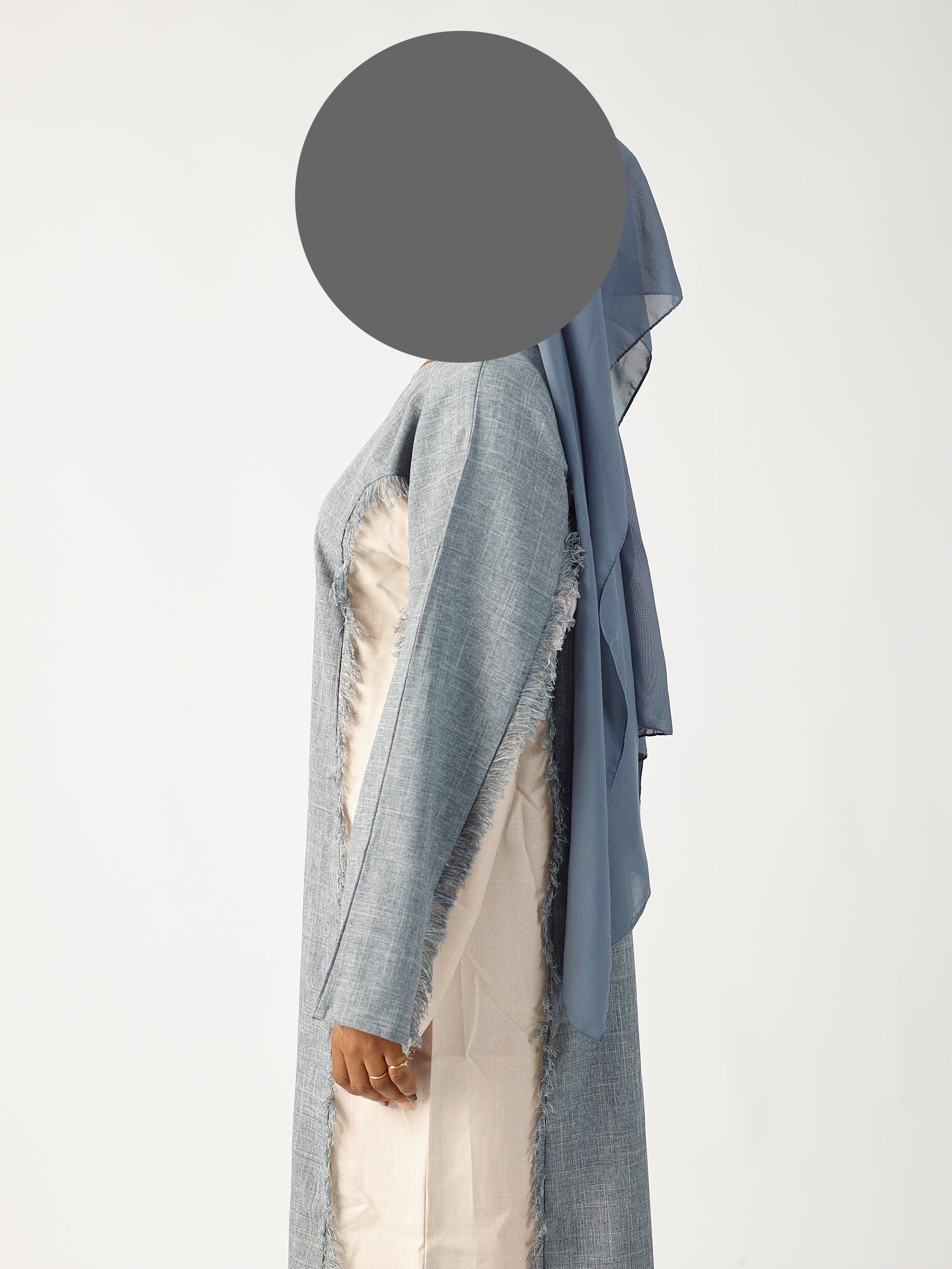 Grey & cream two tone linen abaya (Copy)
