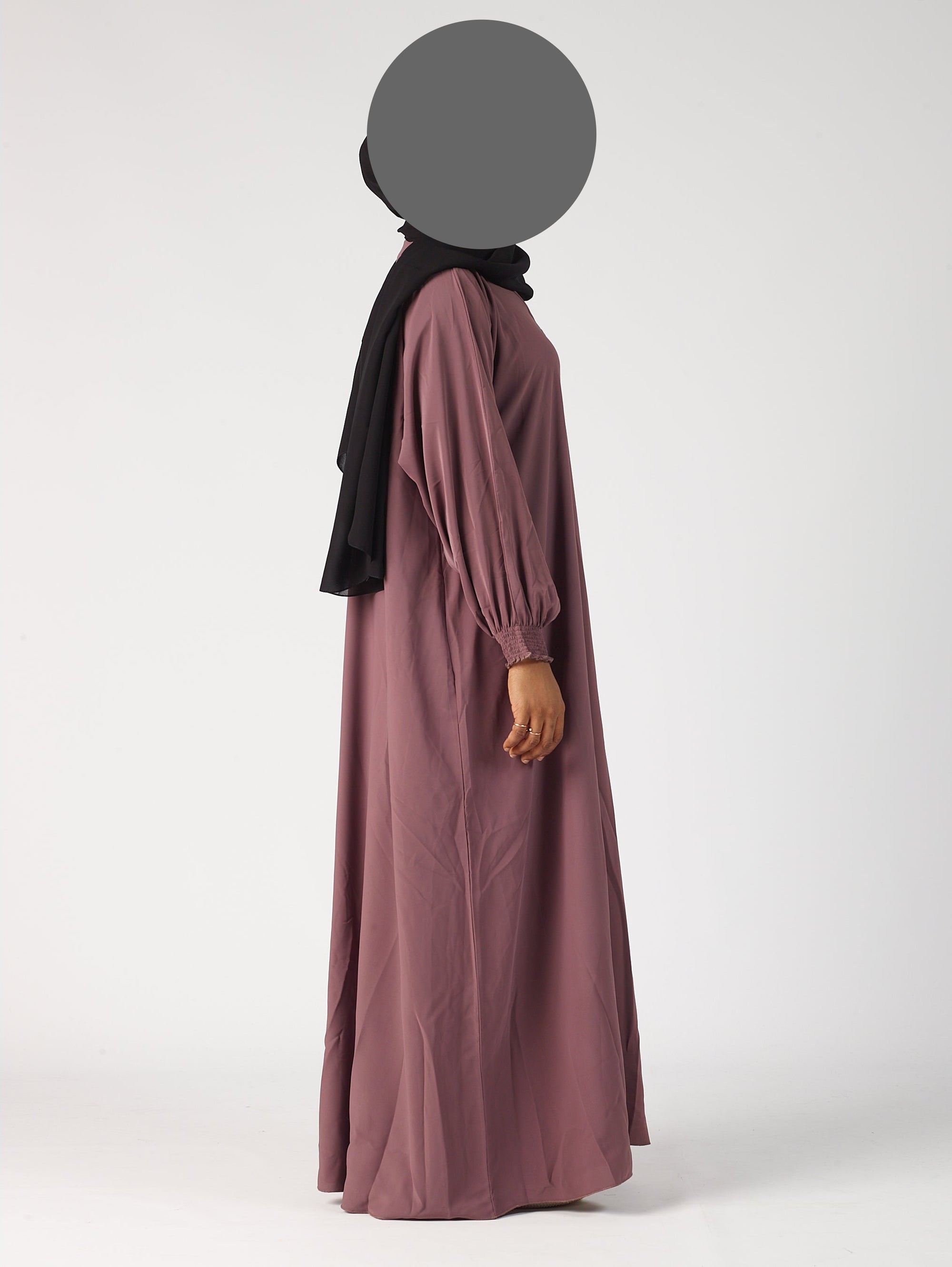 Premium plain Open abaya - Frill sleeve