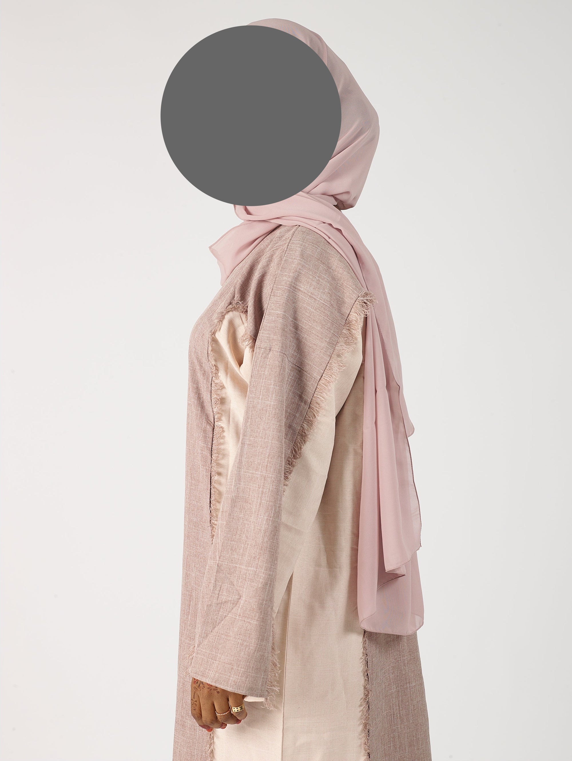Rust Bronze & Cream two tone abaya