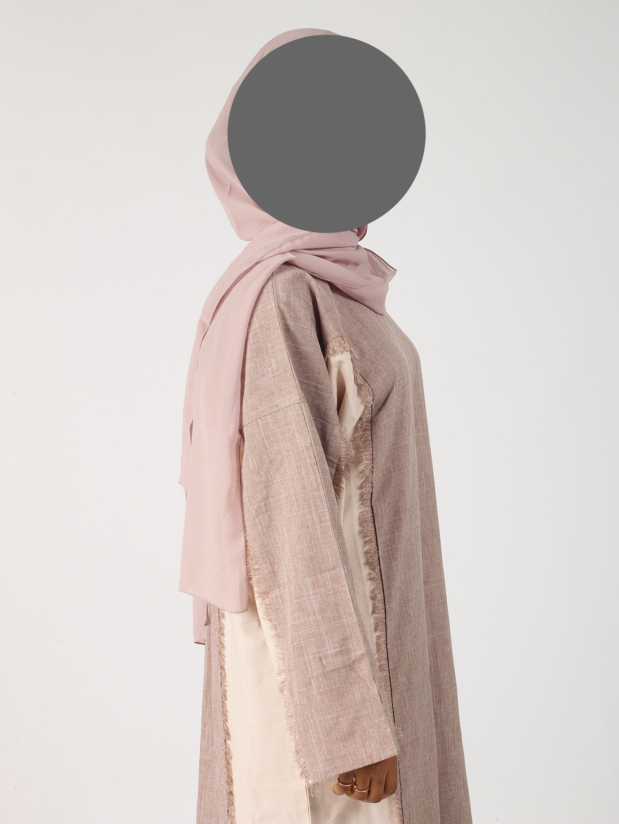 Rust Bronze & Cream two tone abaya