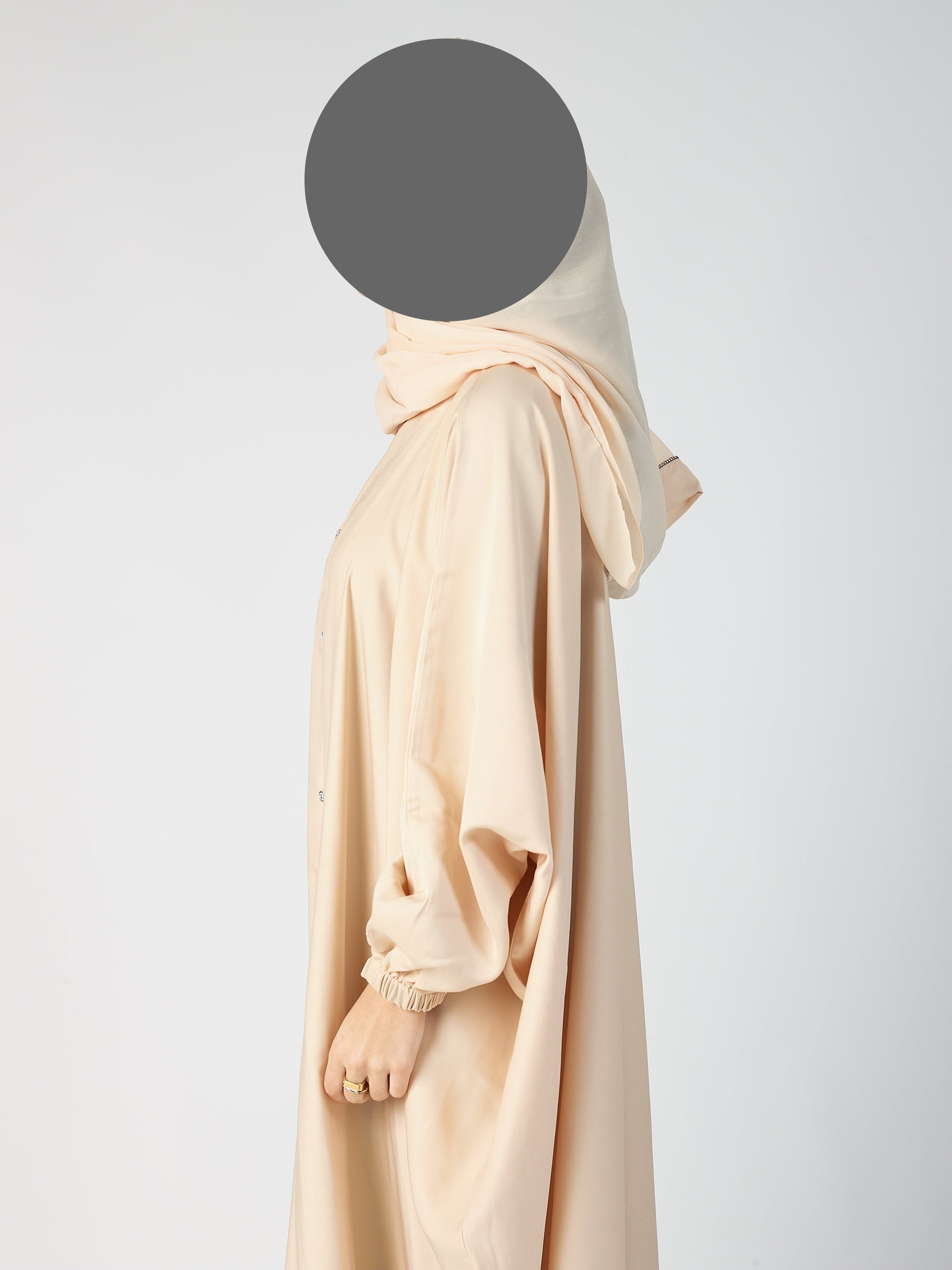 Batwing Open Abaya - Cuff sleeve