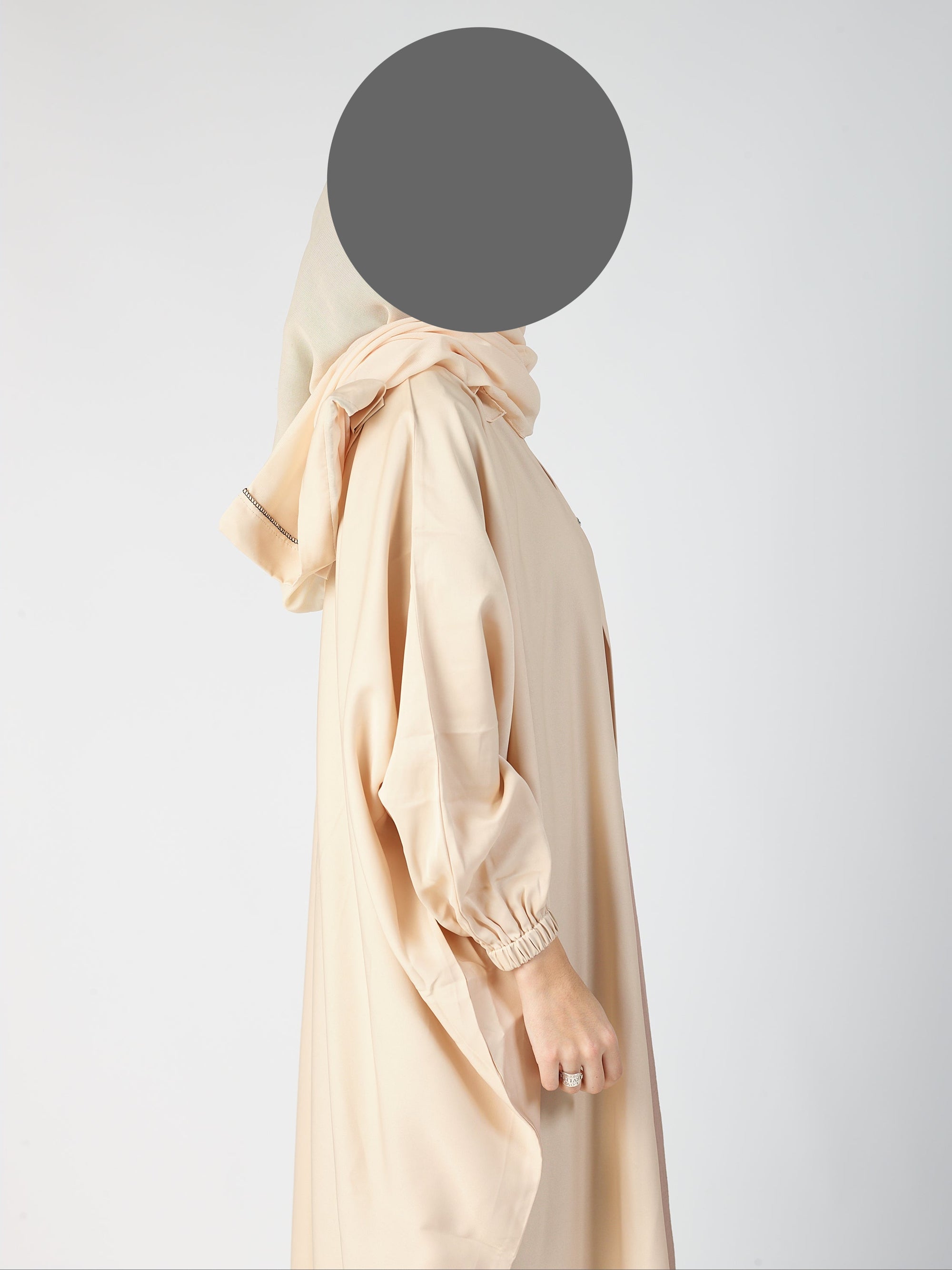 Batwing Open Abaya - Cuff sleeve