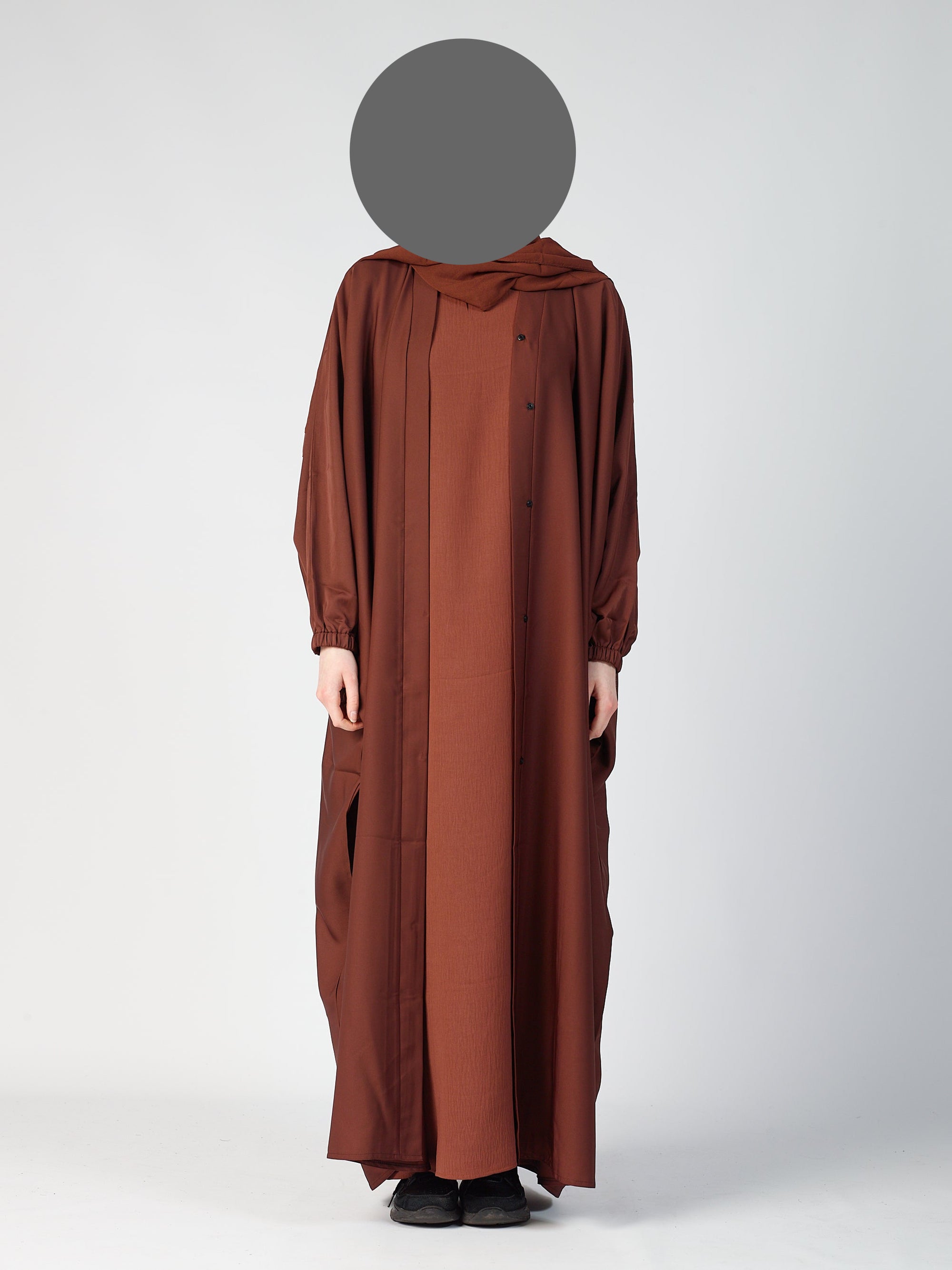Batwing Open Abaya - Cuff sleeve