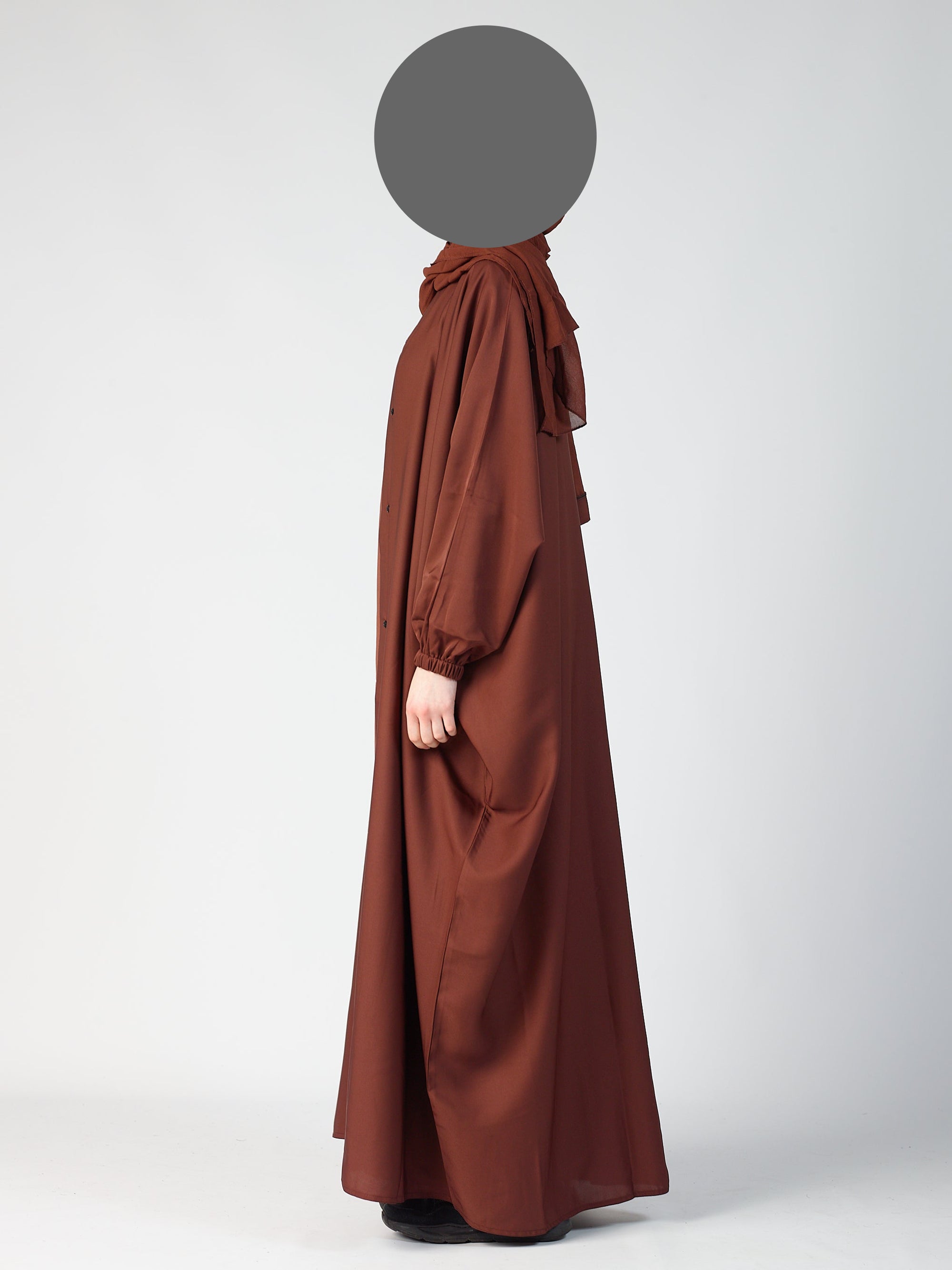 Batwing Open Abaya - Cuff sleeve