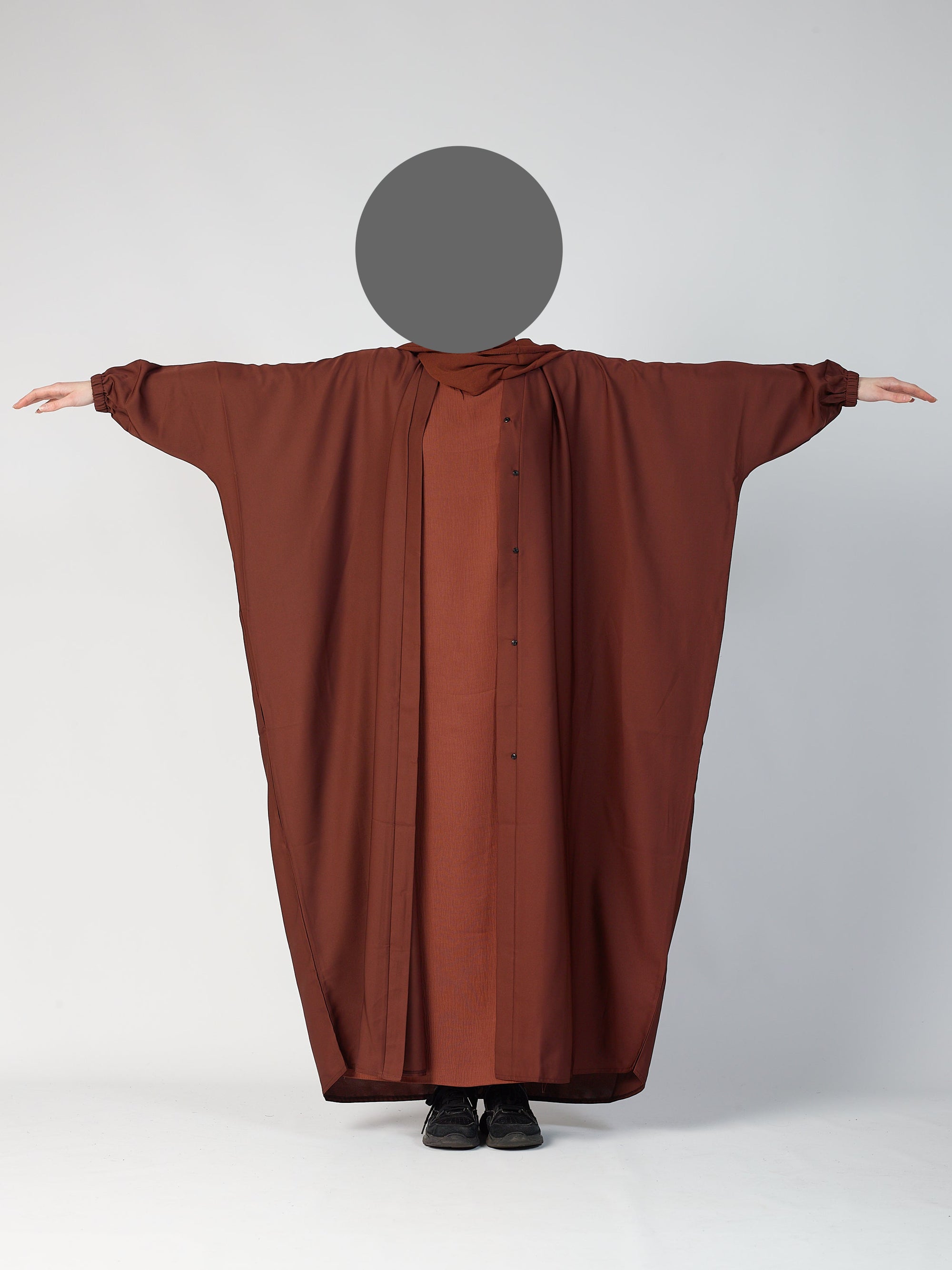 Batwing Open Abaya - Cuff sleeve