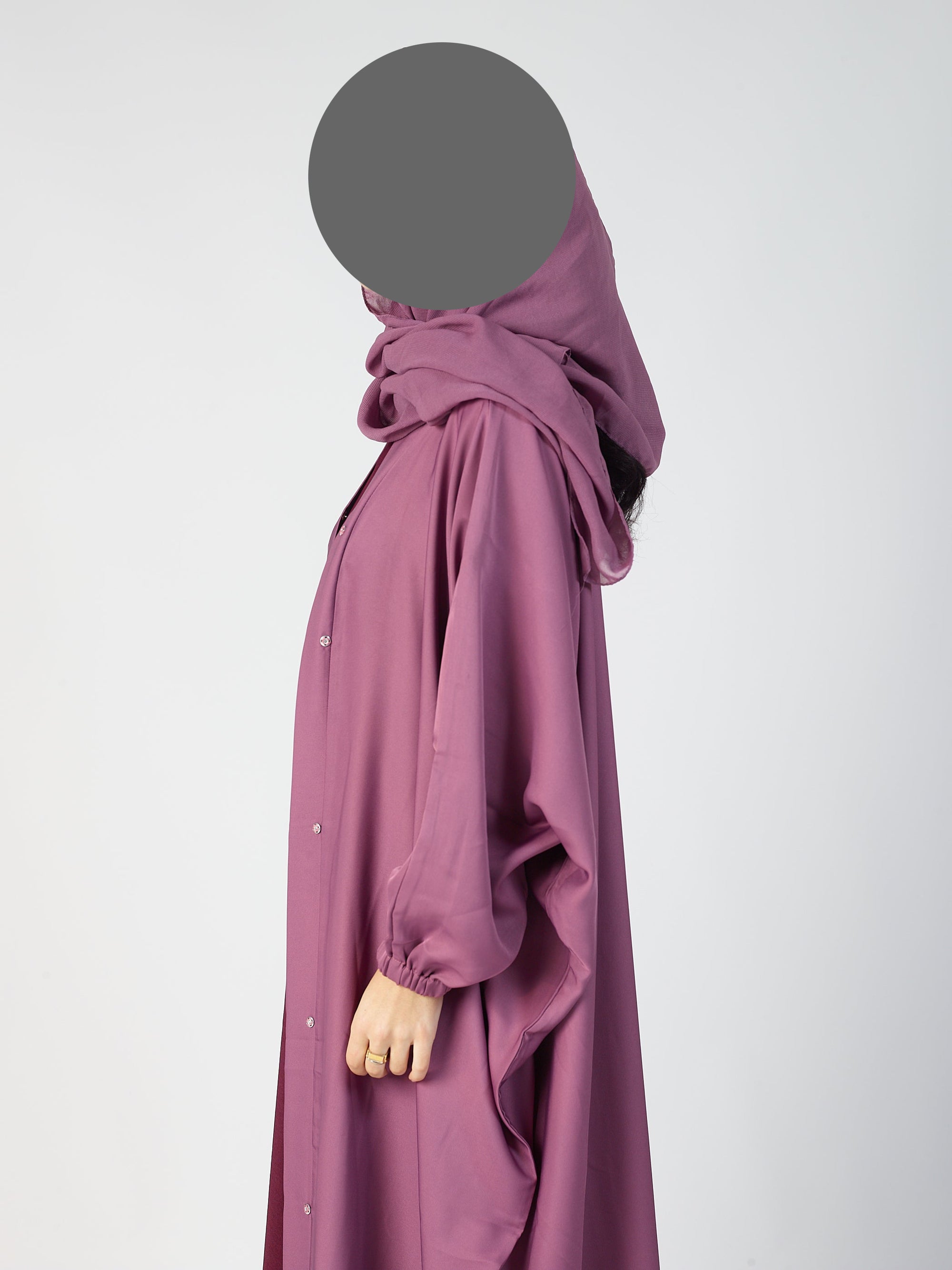 Batwing Open Abaya - Cuff sleeve