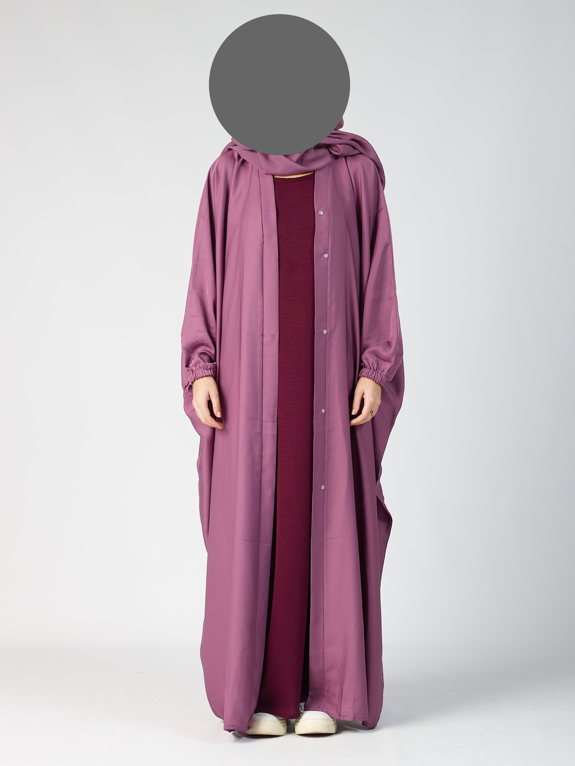 Batwing Open Abaya - Cuff sleeve