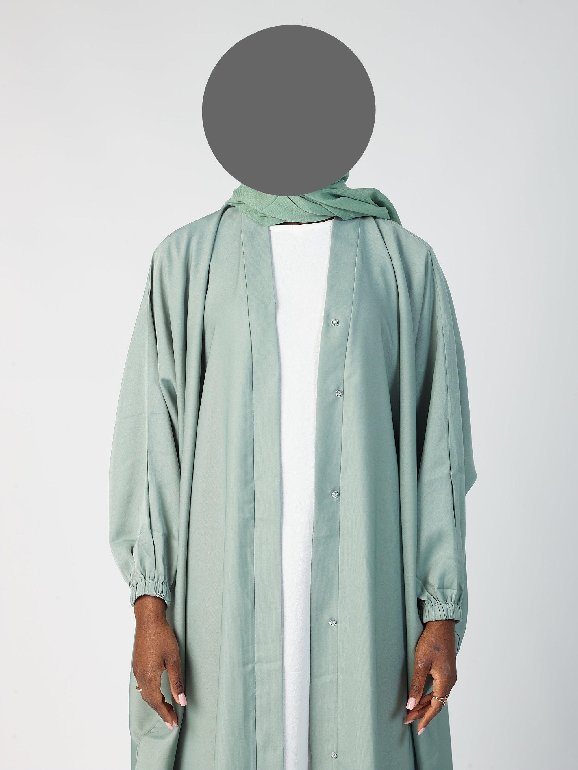 Batwing Open Abaya - Cuff sleeve