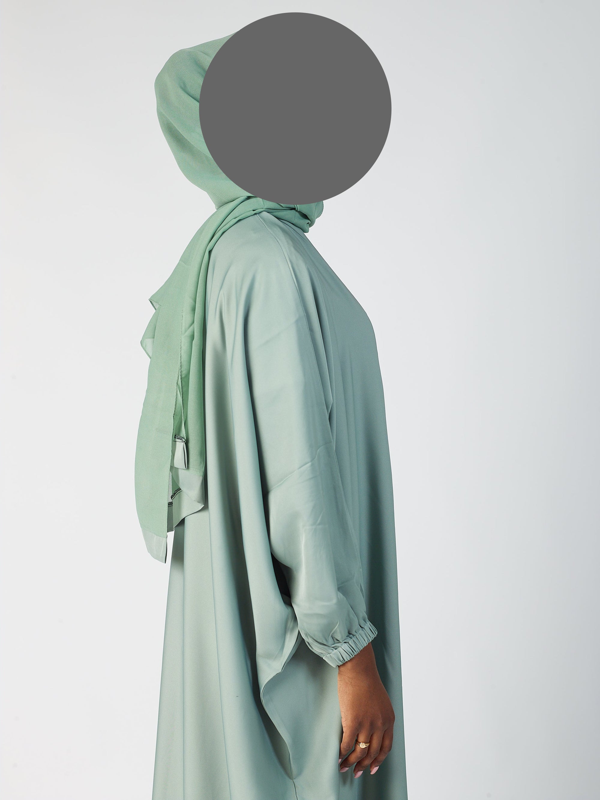 Batwing Open Abaya - Cuff sleeve