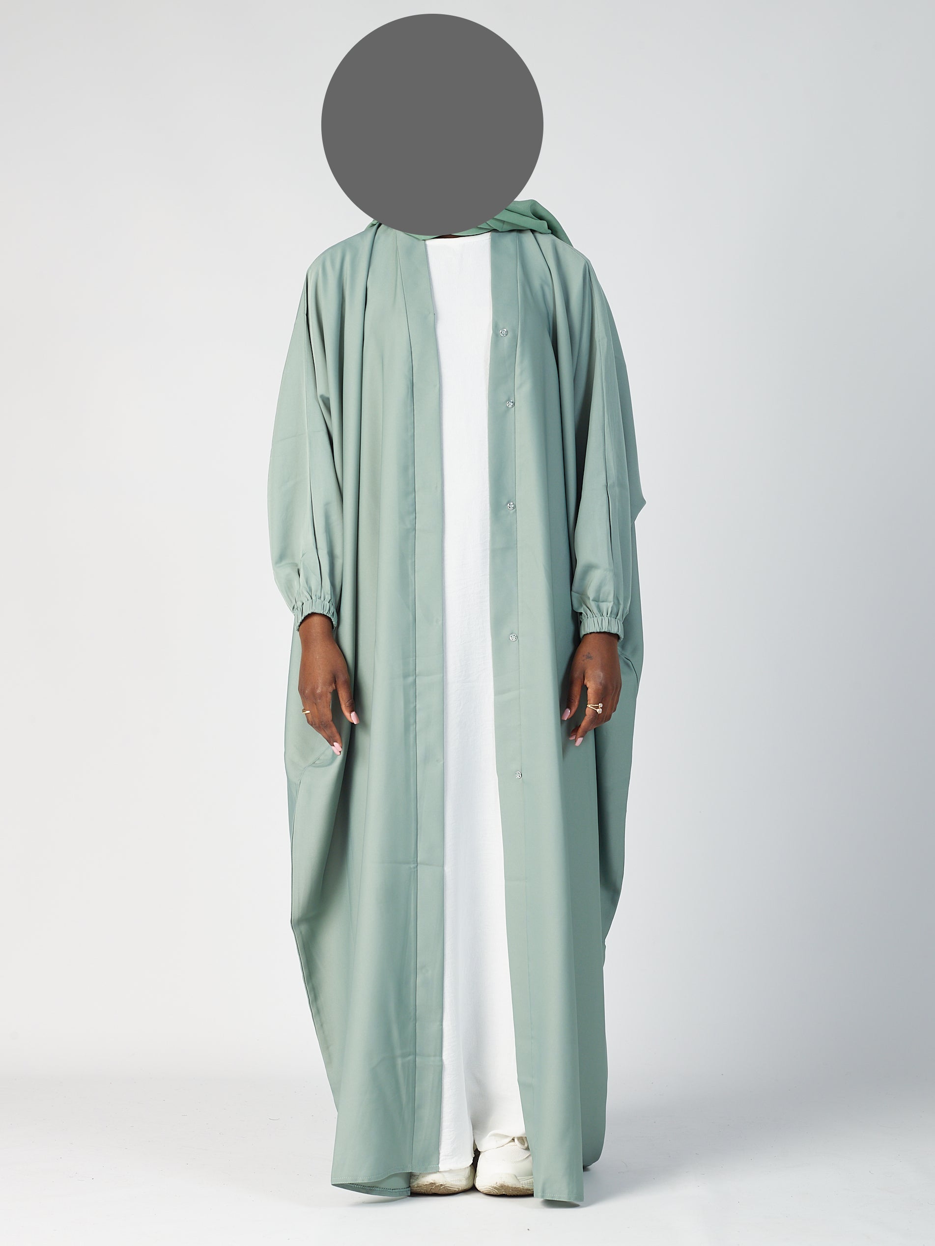 Batwing Open Abaya - Cuff sleeve