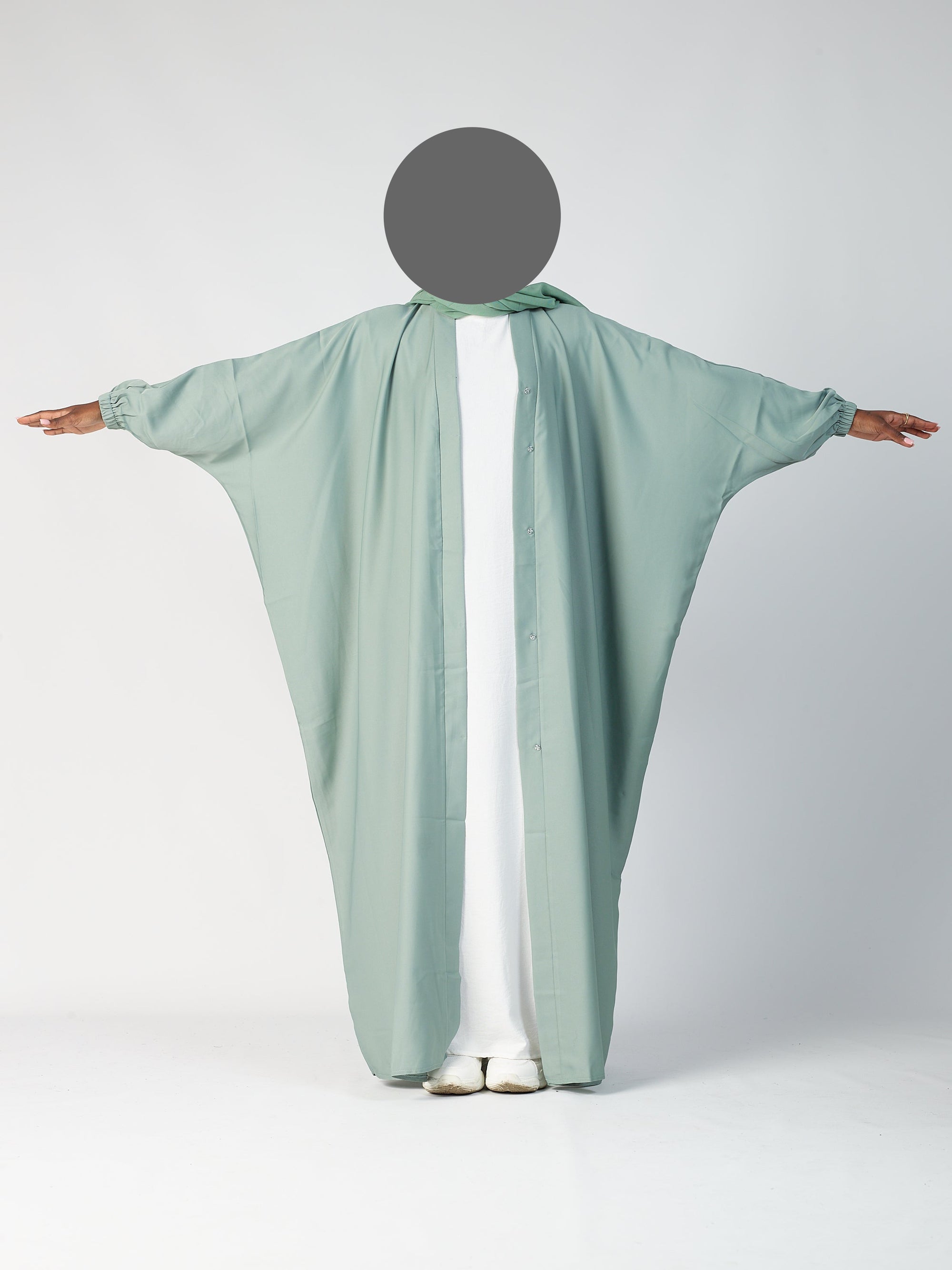 Batwing Open Abaya - Cuff sleeve