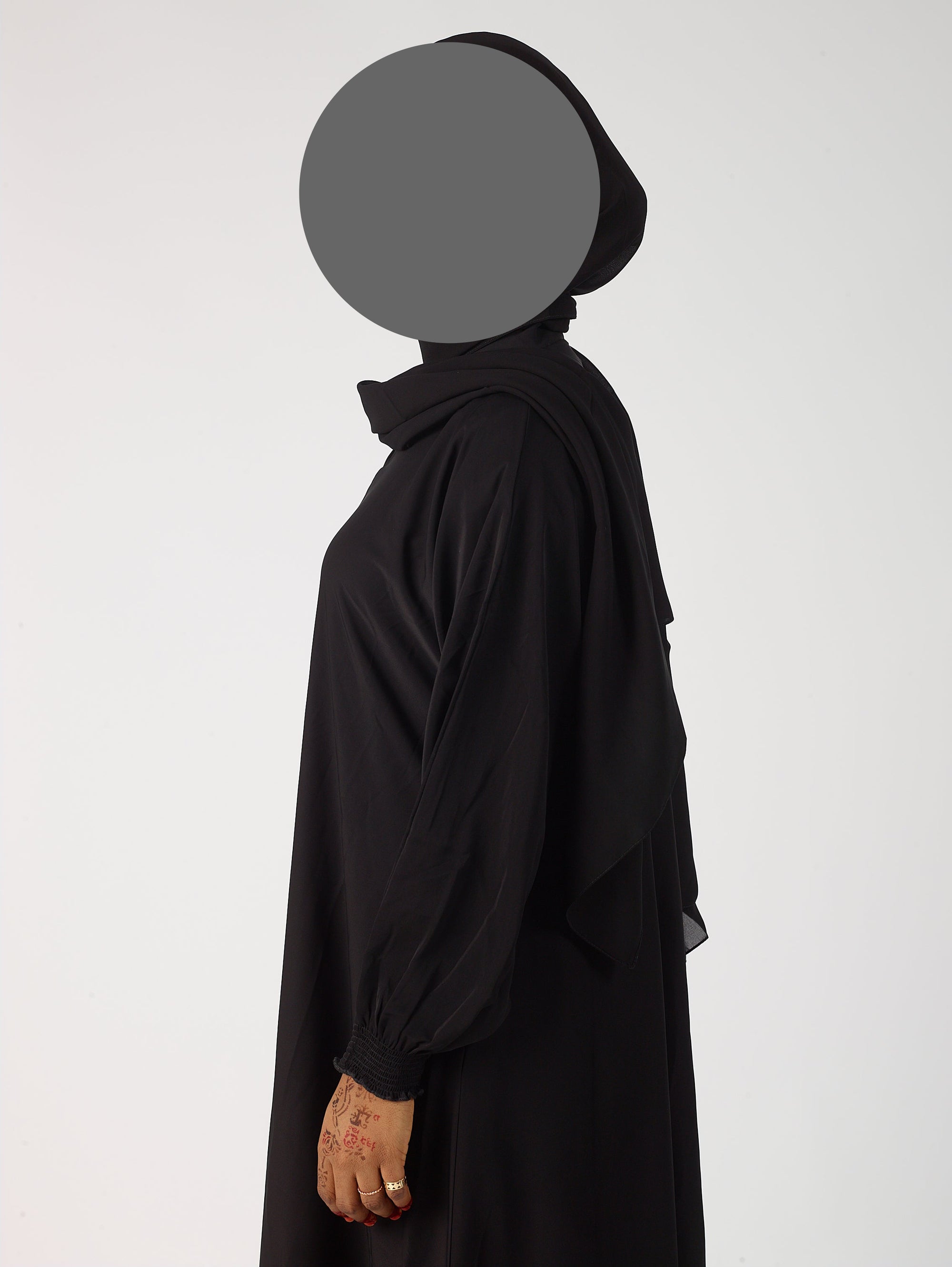 Premium plain Open abaya - Frill sleeve