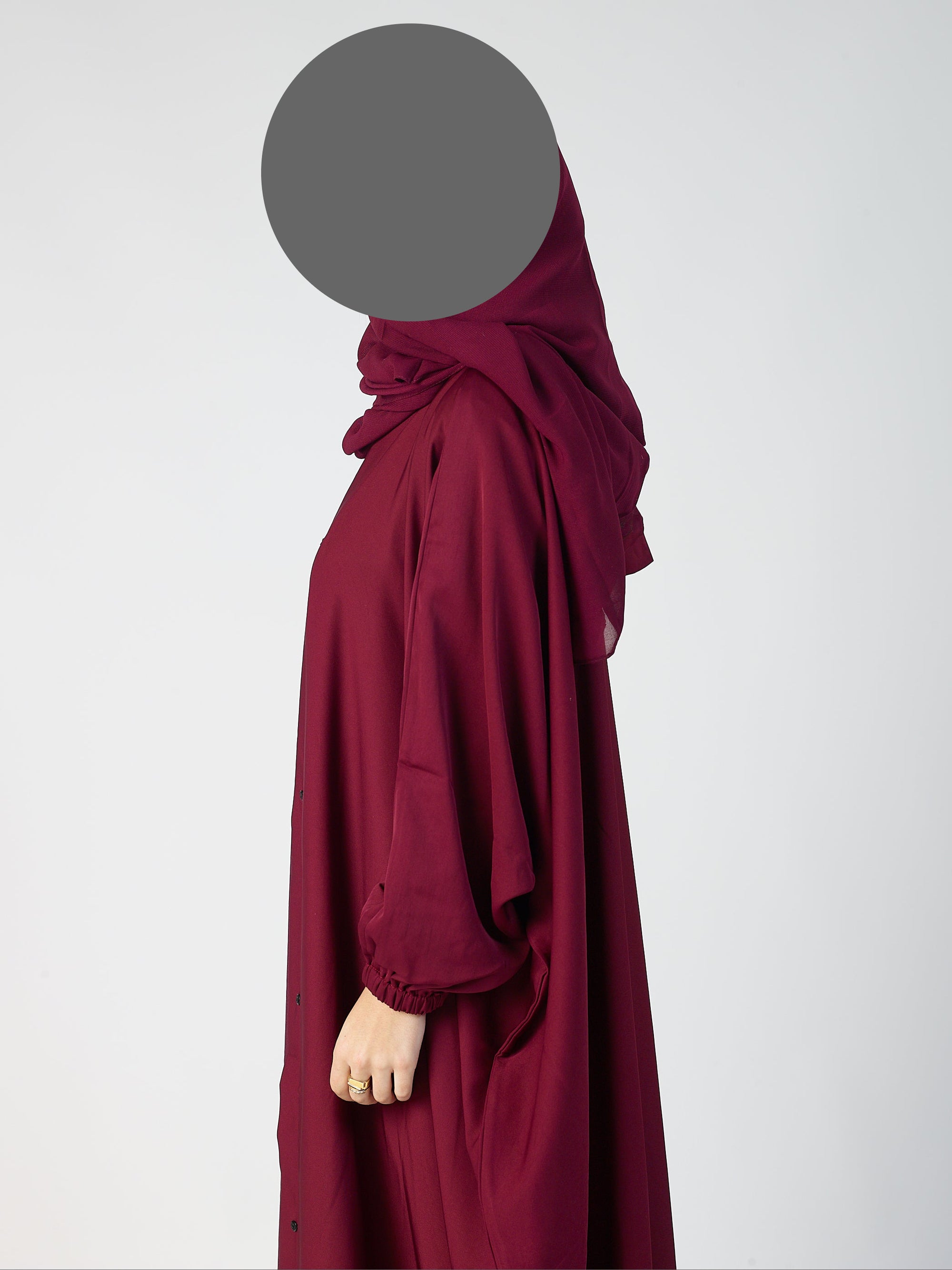Batwing Open Abaya - Cuff sleeve