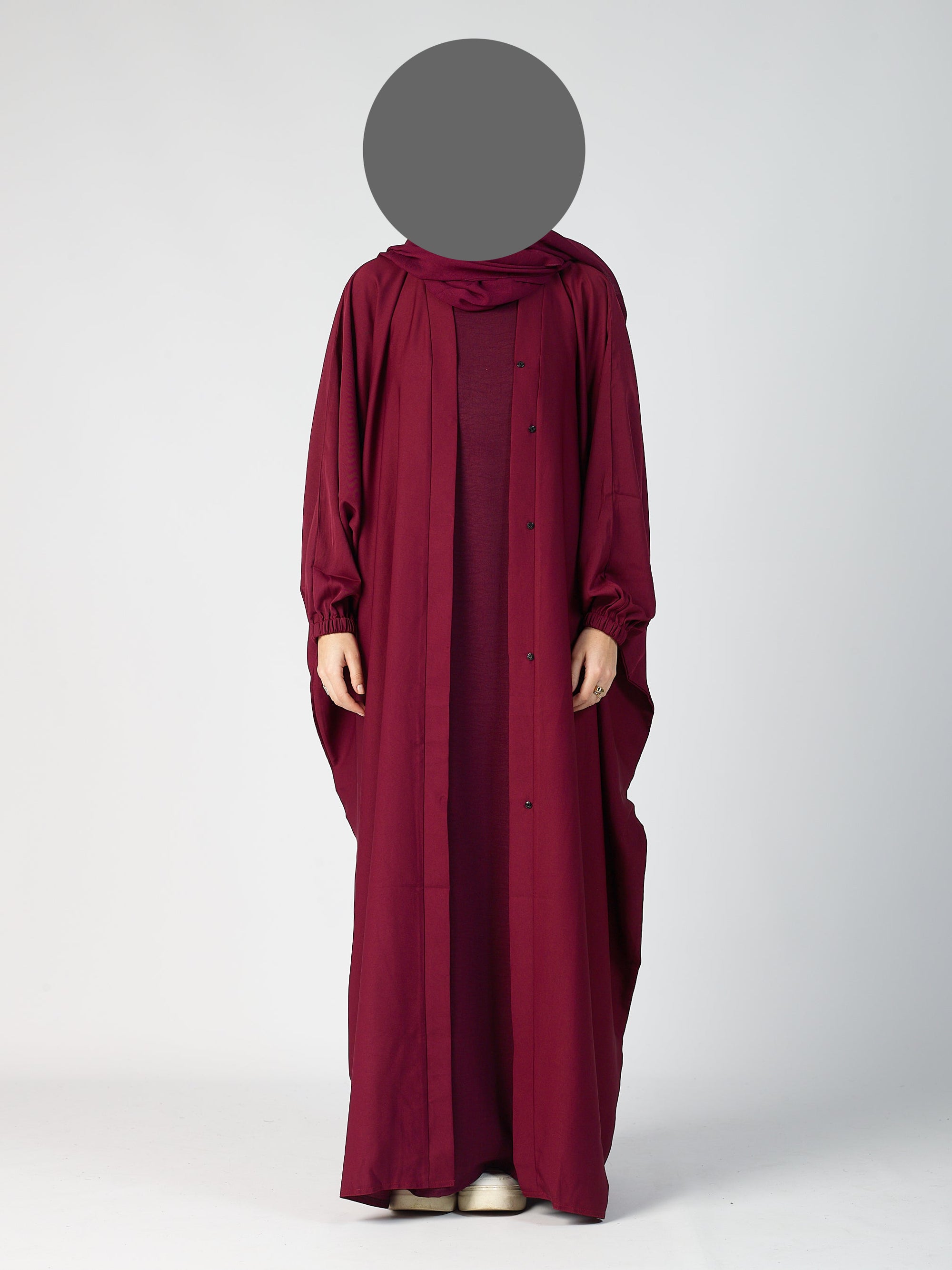 Batwing Open Abaya - Cuff sleeve