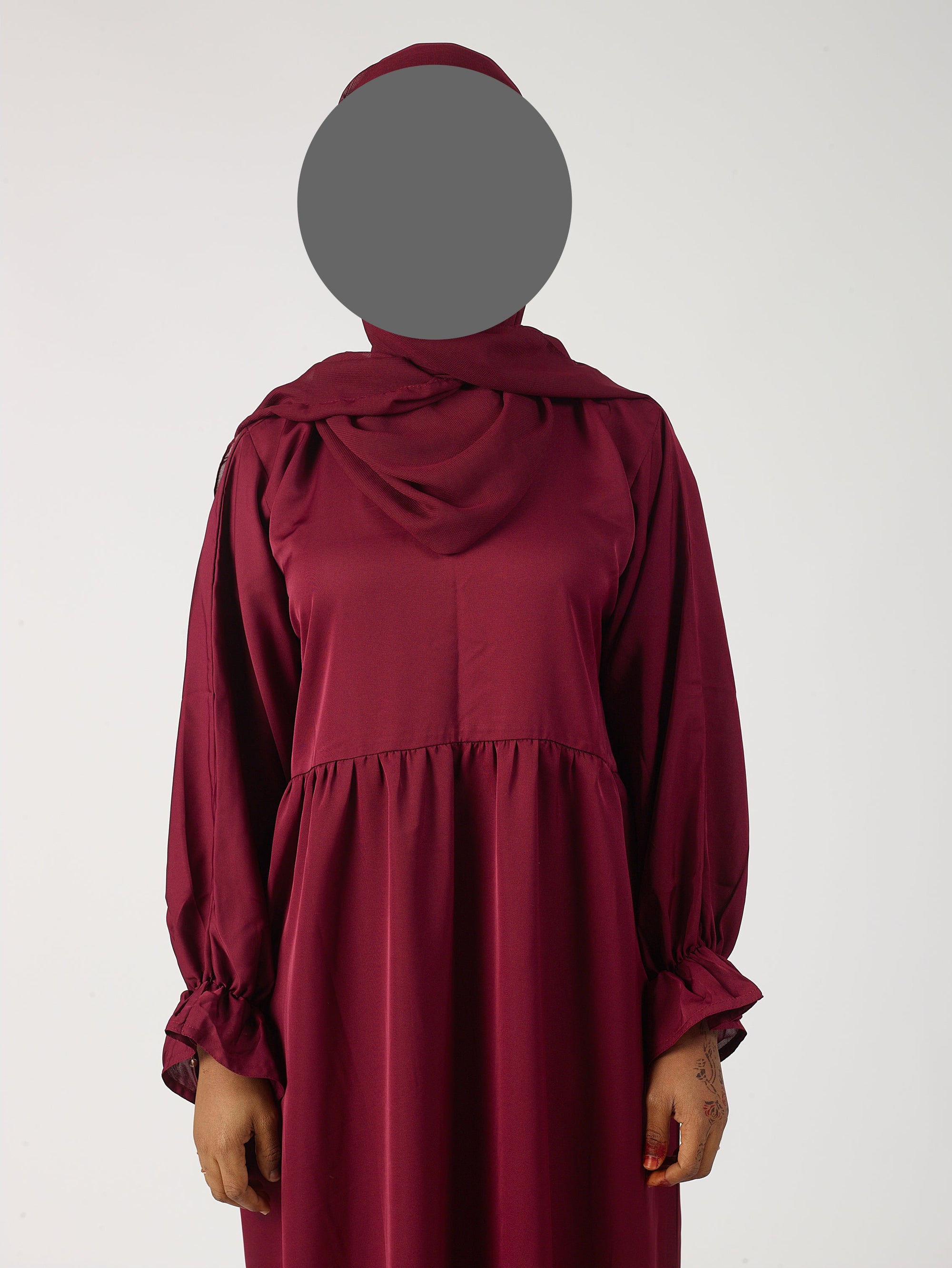 Frill sleeve abaya