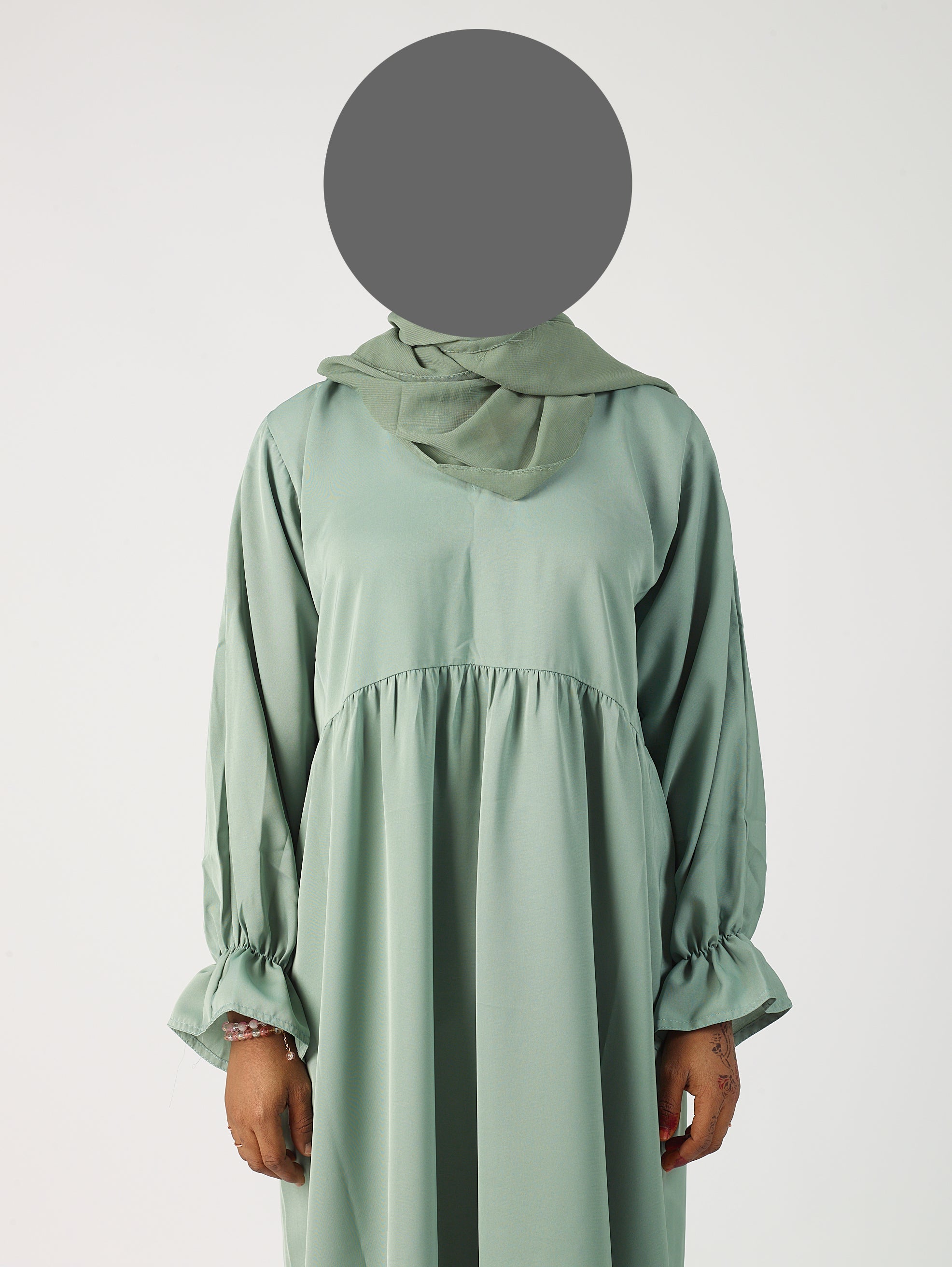 Frill sleeve abaya
