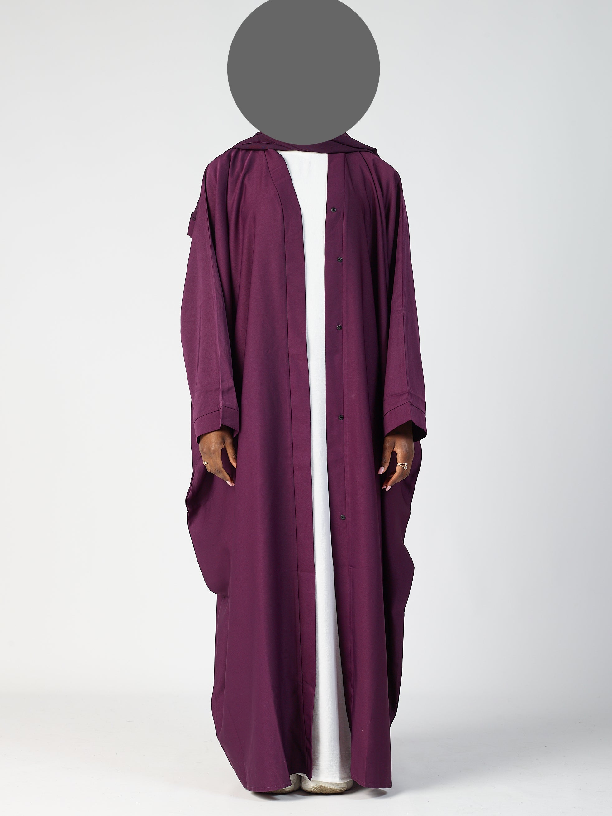 Batwing Open Abaya - wide sleeve -