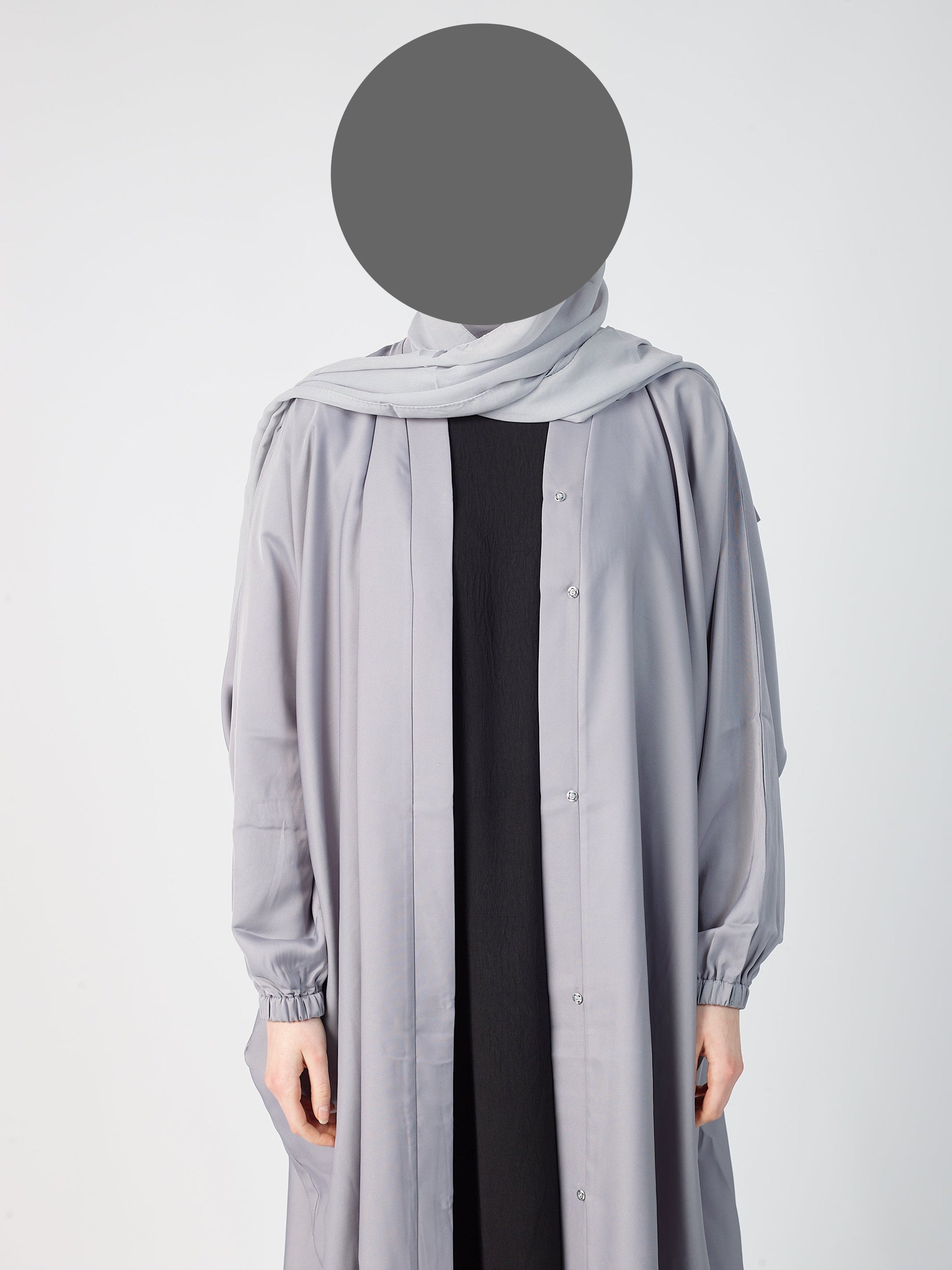 Batwing Open Abaya - Cuff sleeve