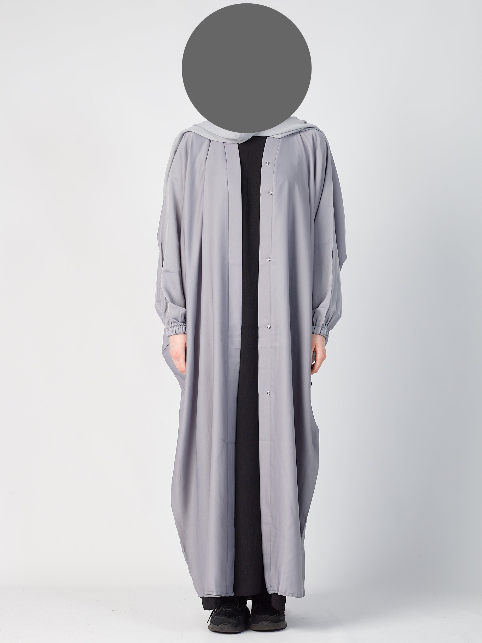 Batwing Open Abaya - Cuff sleeve