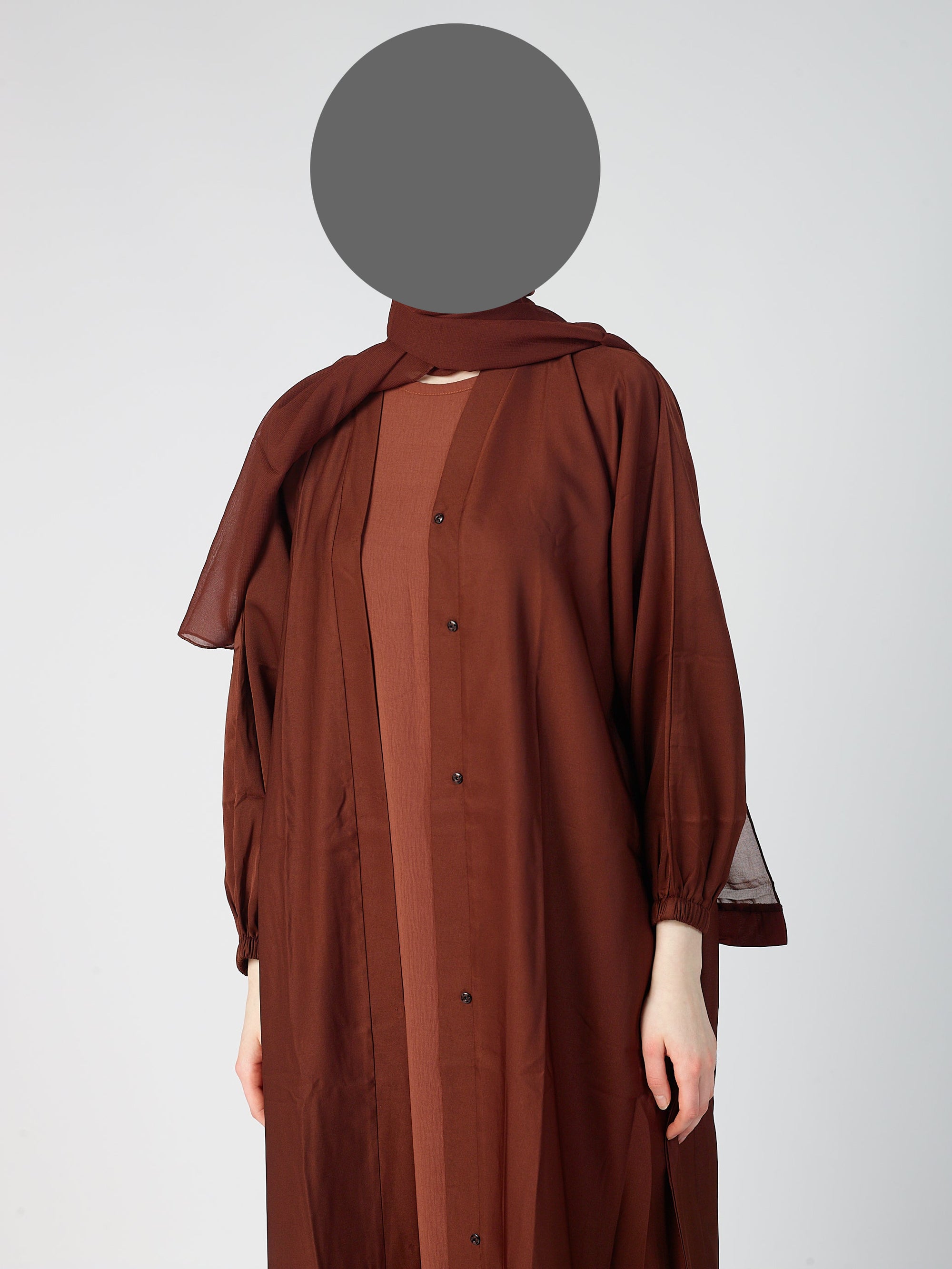 Open abaya - Cuff sleeve